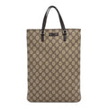GG Plus Monogram Flat Vertical Tote Dark Brown