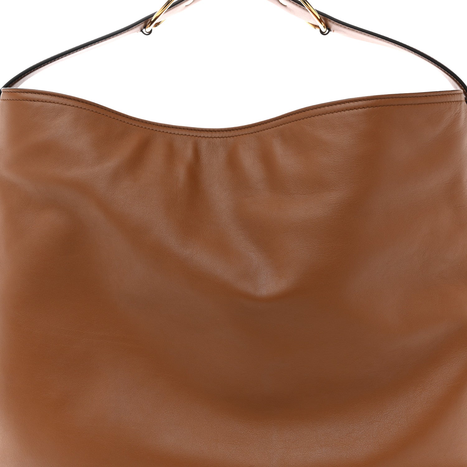 Calfskin Beatrix Horsebit Large Tote Bag Brown