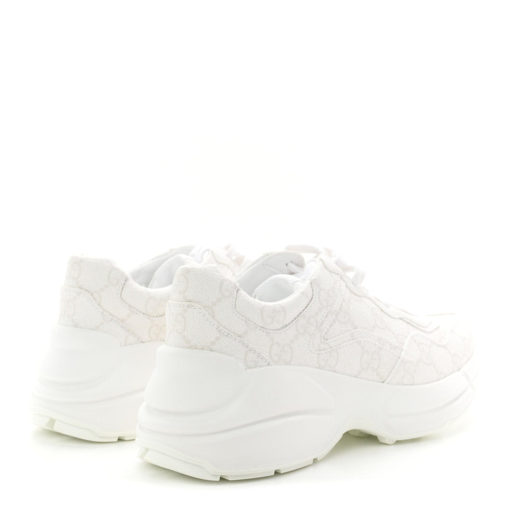 GG Supreme Monogram Womens Rhyton Sneakers 35 White