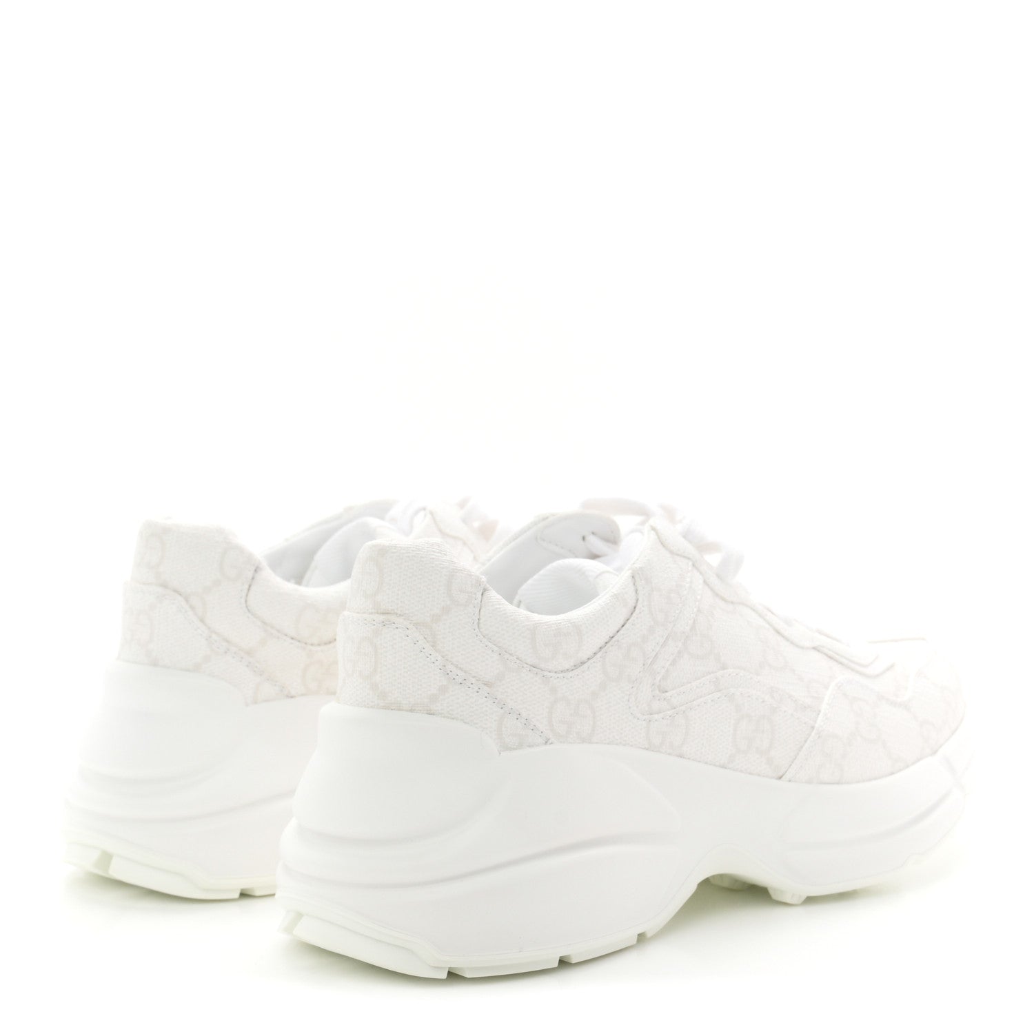 GG Supreme Monogram Womens Rhyton Sneakers 35 White