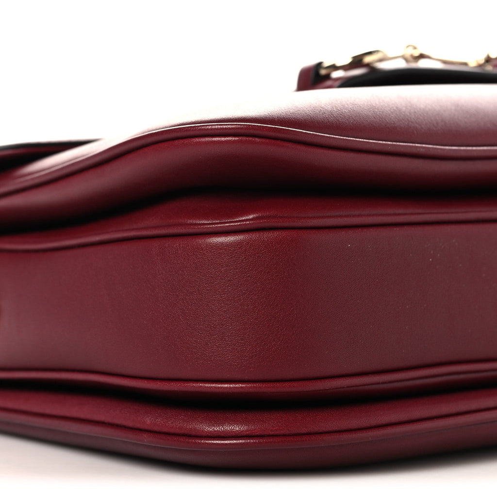 Arabella Calfskin Horsebit 1955 Soft Small Shoulder Bag Rosso Ancora