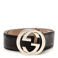 Calfskin Interlocking G Belt 95 38 Dark Brown