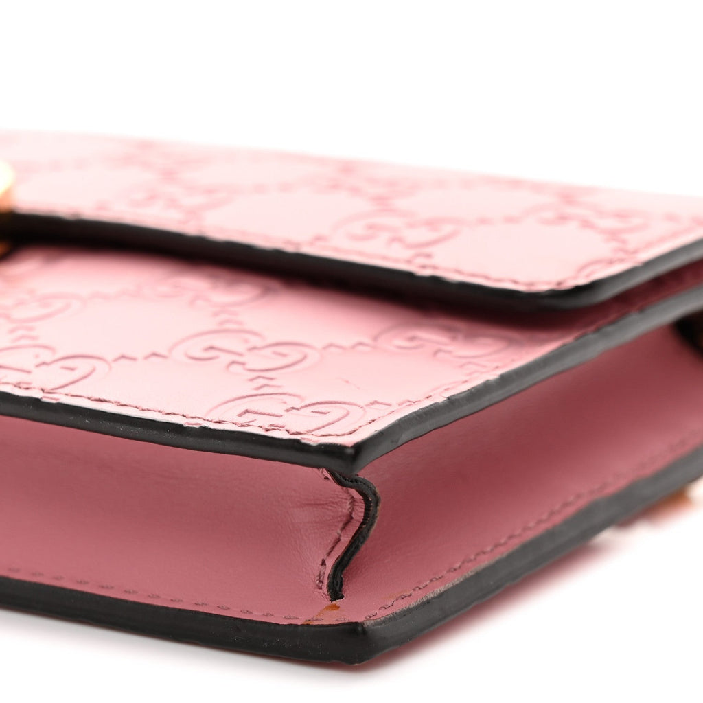 Guccissima Icon Chain Wallet Carmine Rose