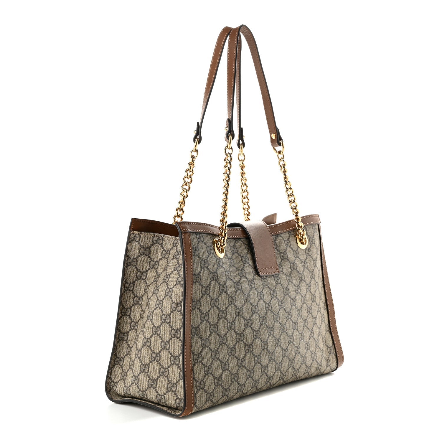 GG Supreme Monogram Medium Padlock Tote Beige Cuir