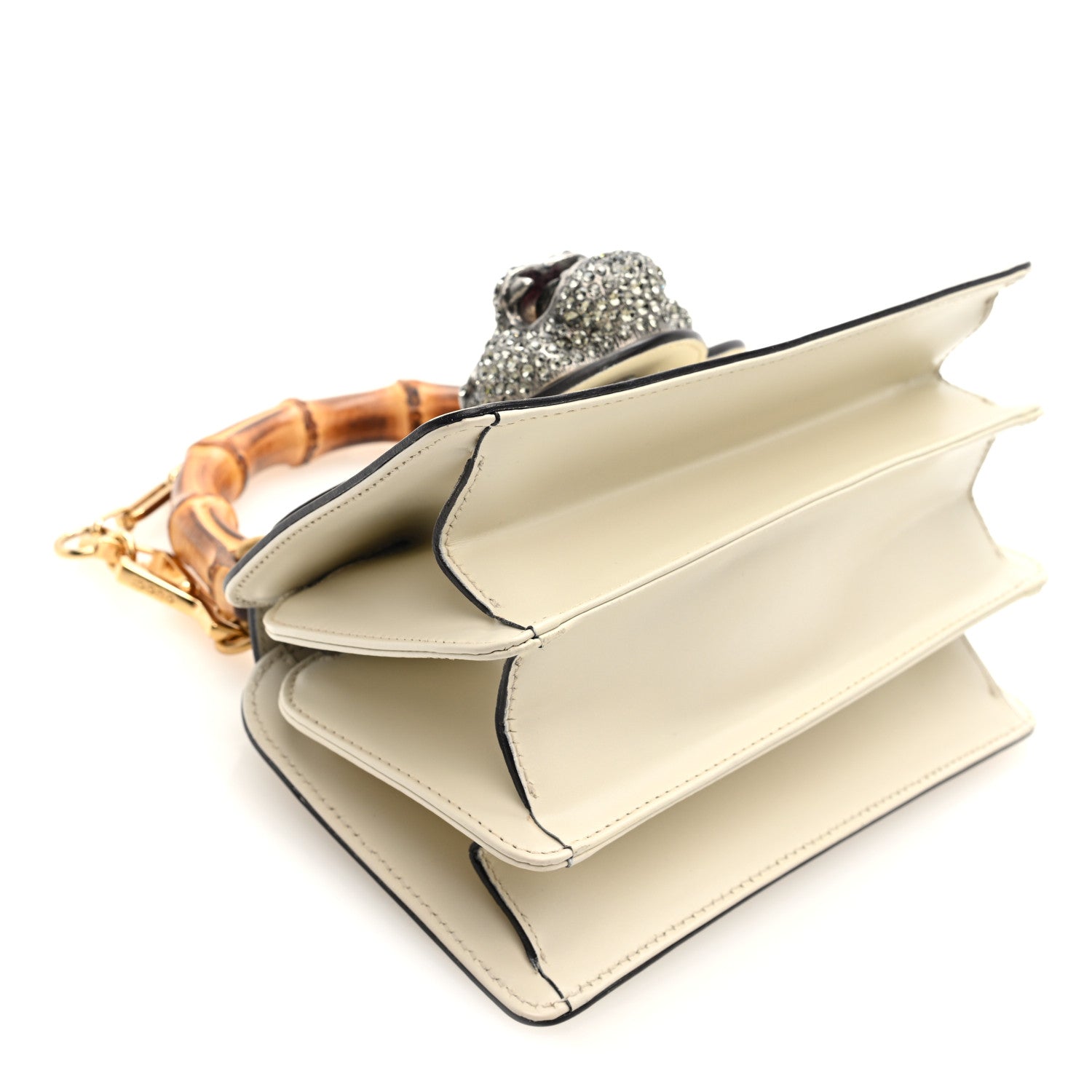 Calfskin Bamboo Mini Thiara Top Handle Bag White