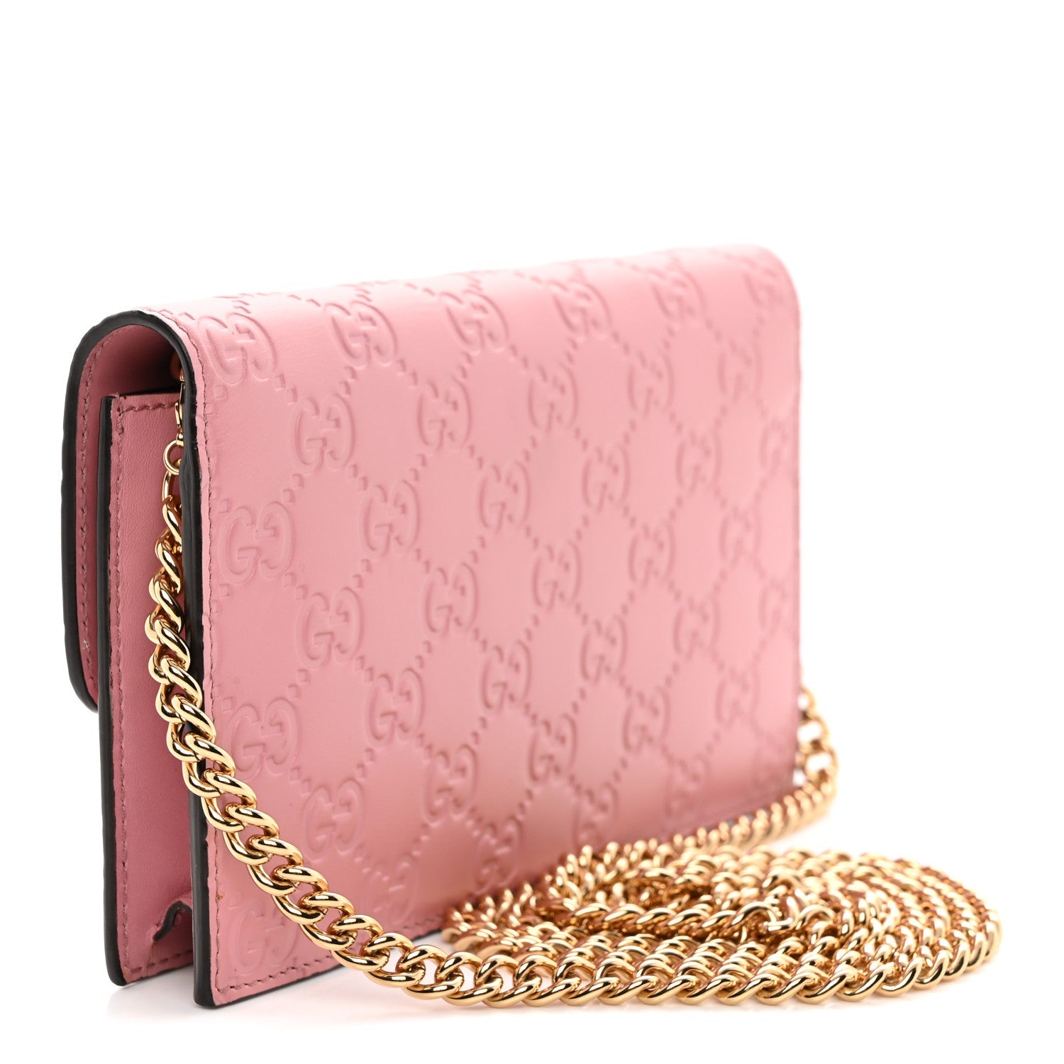 Guccissima Icon Chain Wallet Carmine Rose