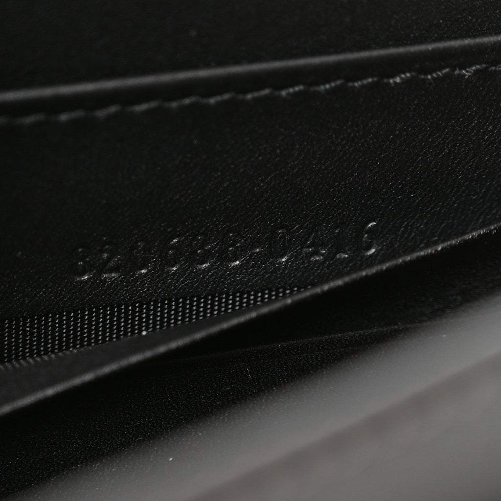 GG Emblem Monogram Wallet With Strap Beige Ebony Black