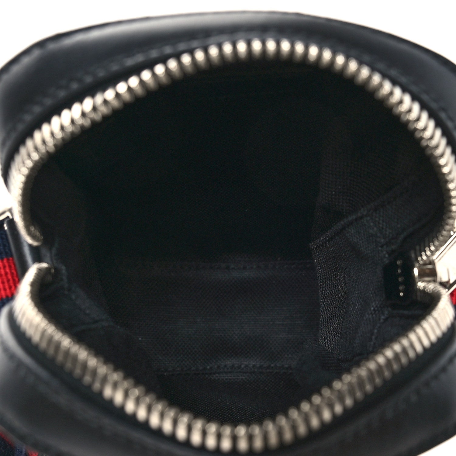 GG Supreme Monogram Appia Calfskin Web Small Camera Messenger Bag Black Grey