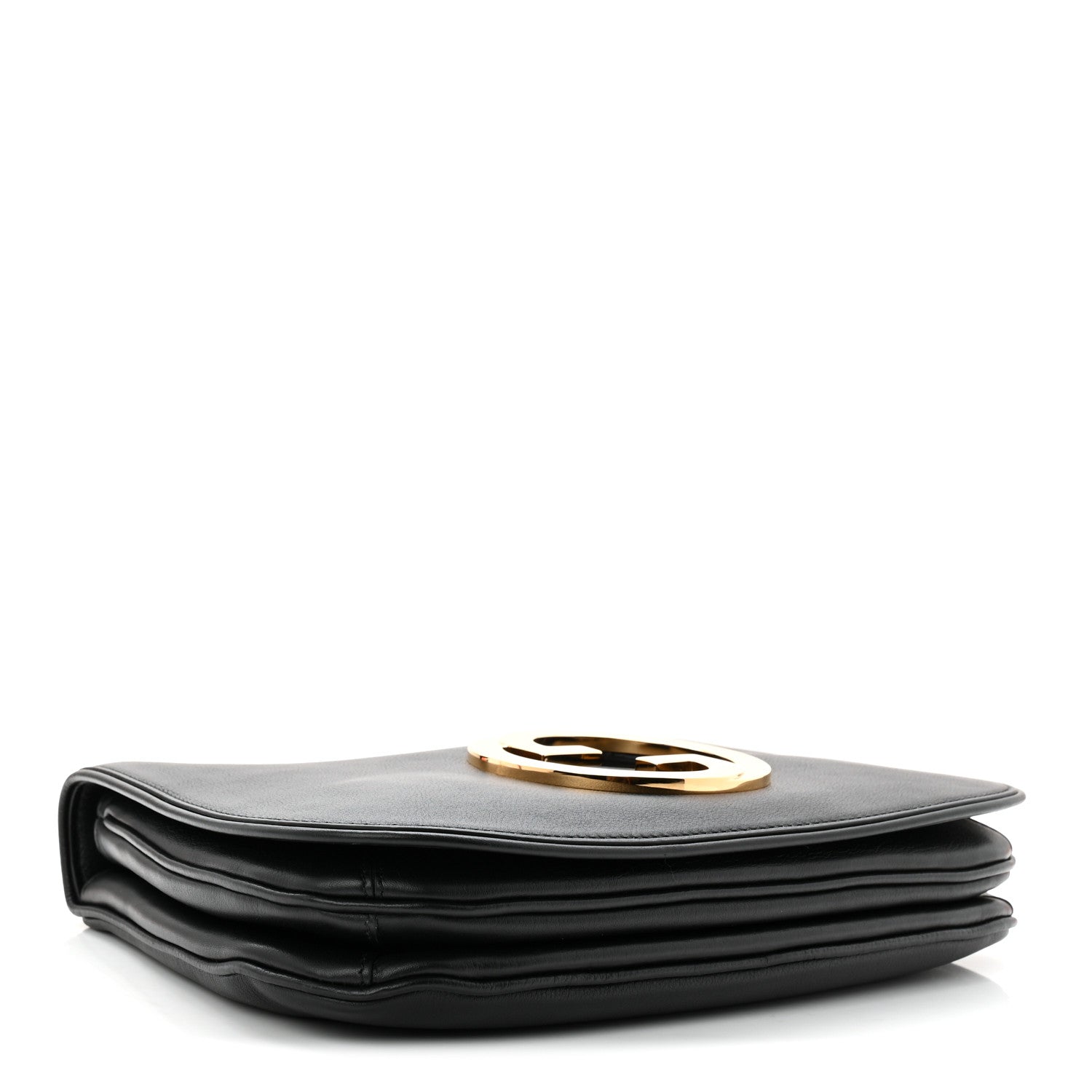 Roxy Calfskin Web Medium Blondie Top Handle Shoulder Flap Bag Black