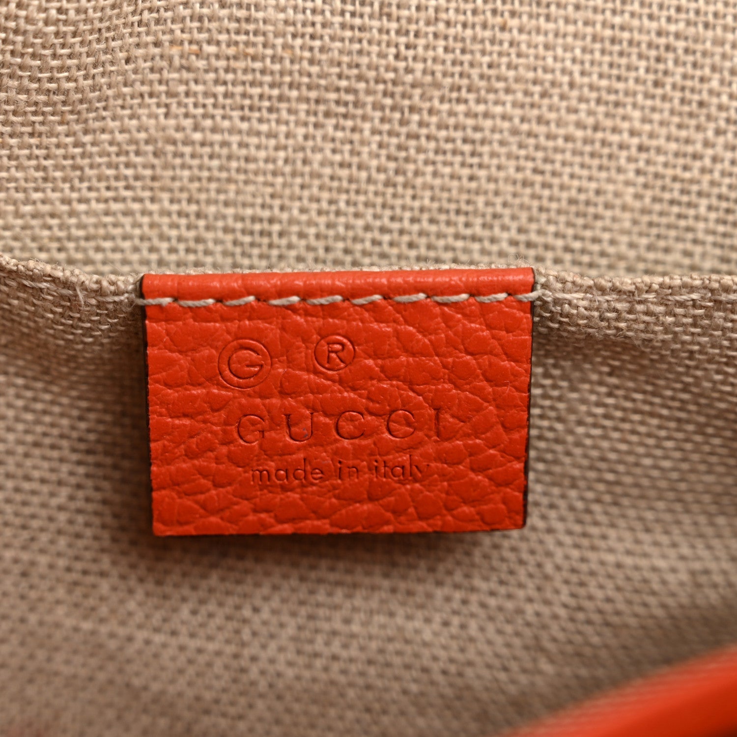 Monogram Dollar Calfskin Mini Bree Messenger Bag Beige Ebony Sun Orange