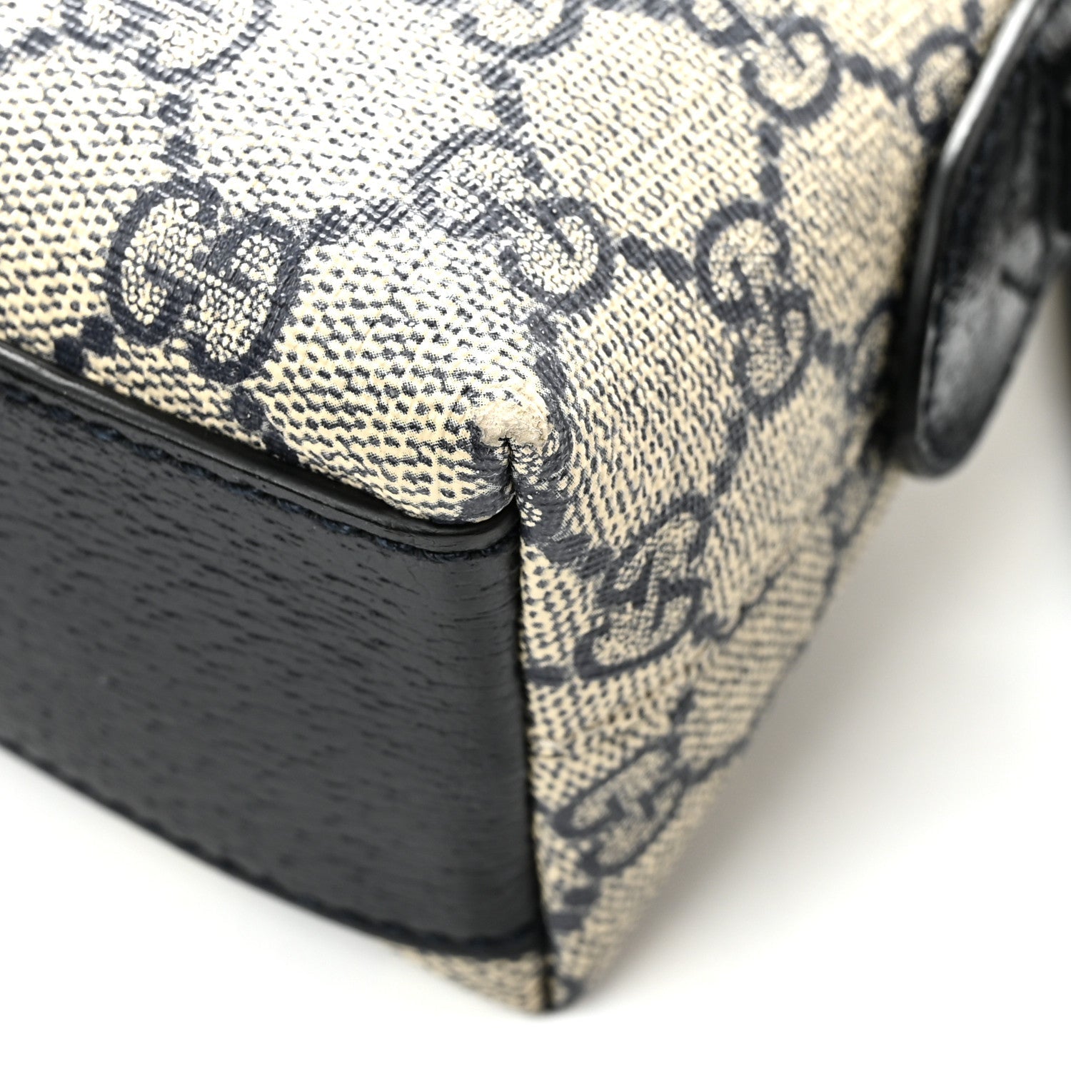 GG Supreme Monogram Textured Dollar Calfskin Web Small Ophidia Dome Shoulder Bag Beige Blue