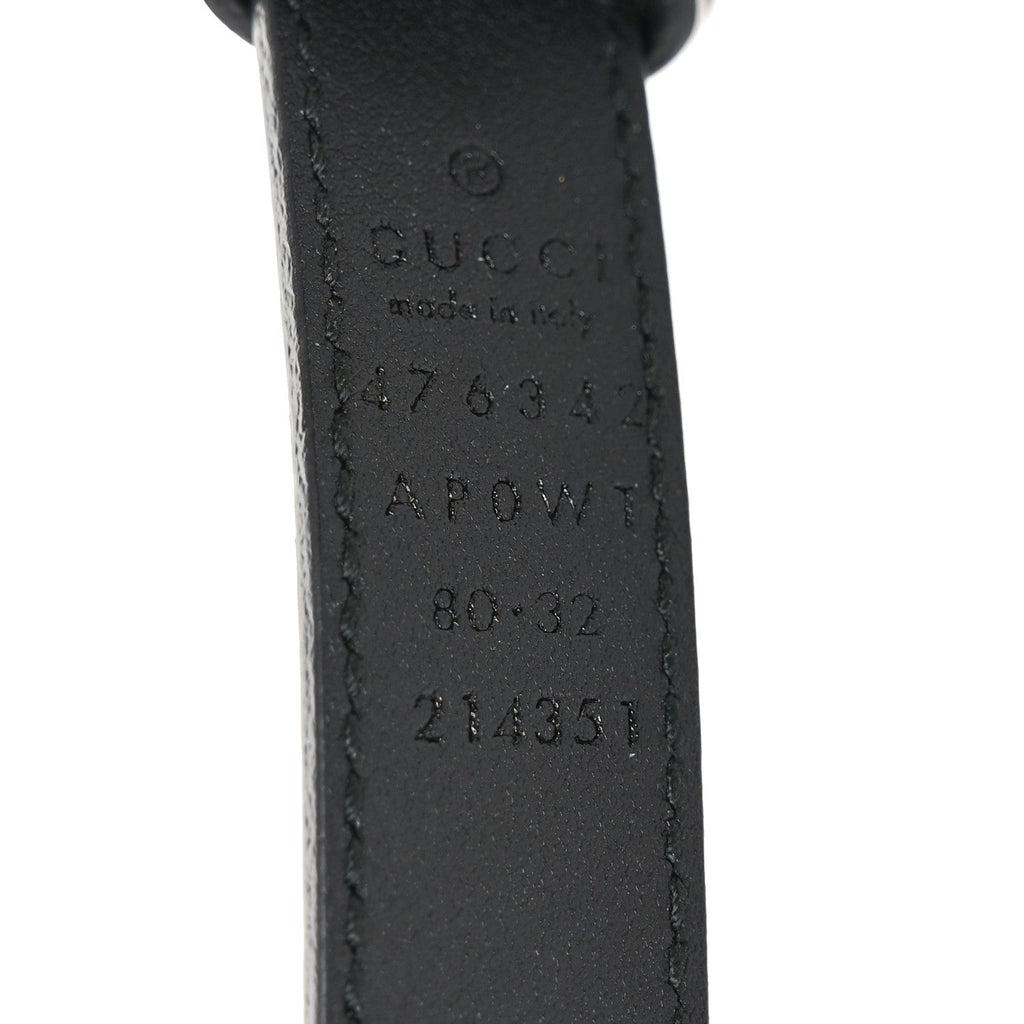 Calfskin Pearl Double G 95 38 Belt Black Cream