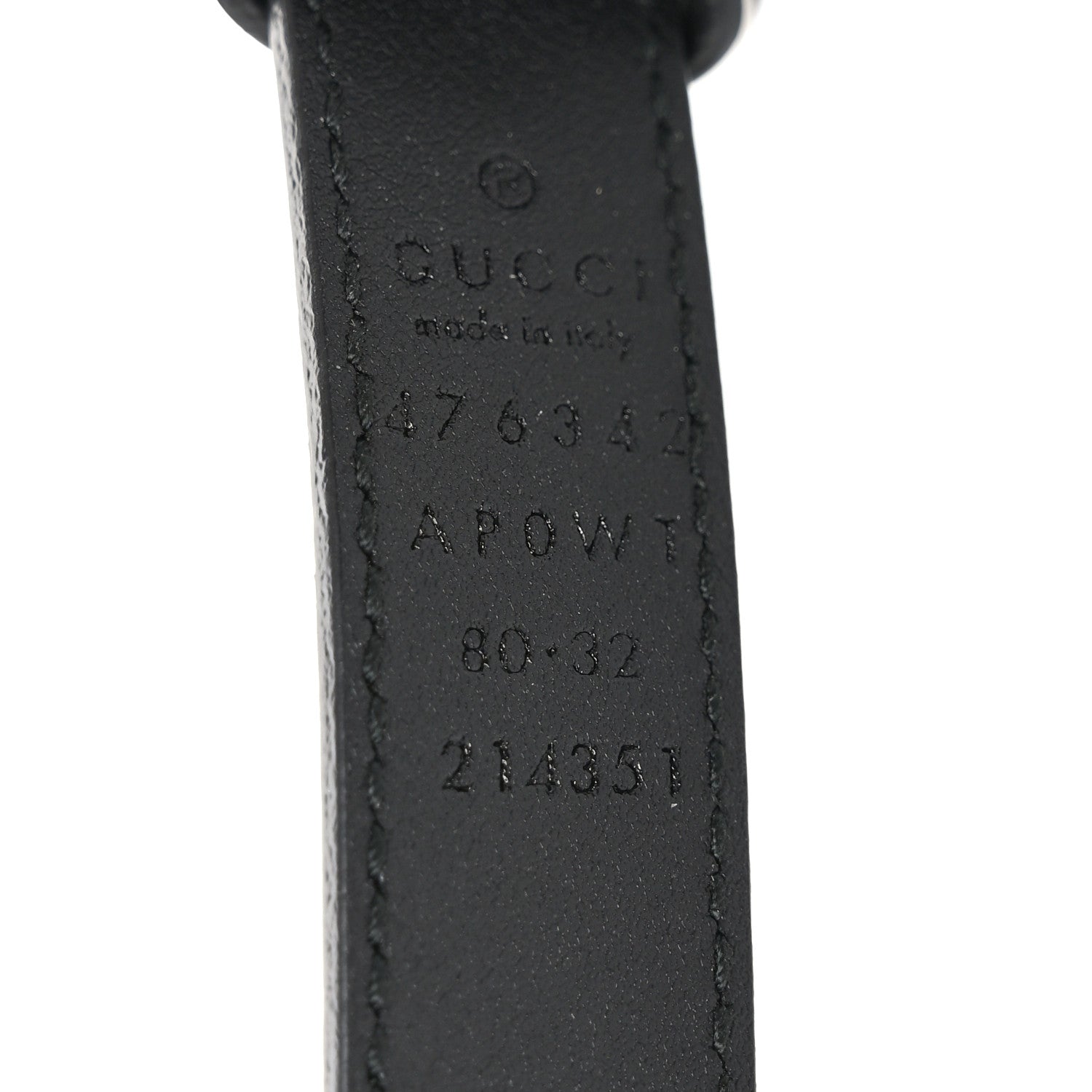 Calfskin Pearl Double G 95 38 Belt Black Cream