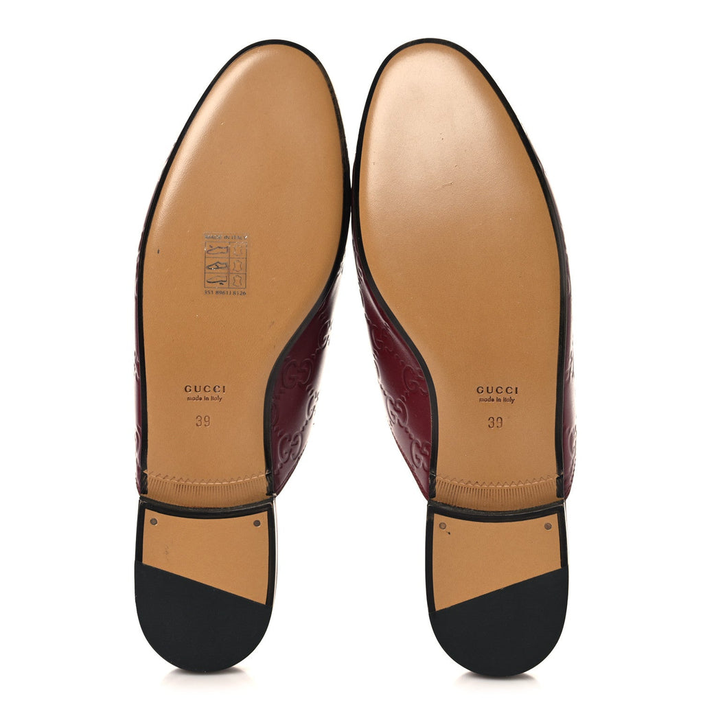 Glamour Calfskin Guccissima Womens Princetown Slippers 39 Rosso Ancora