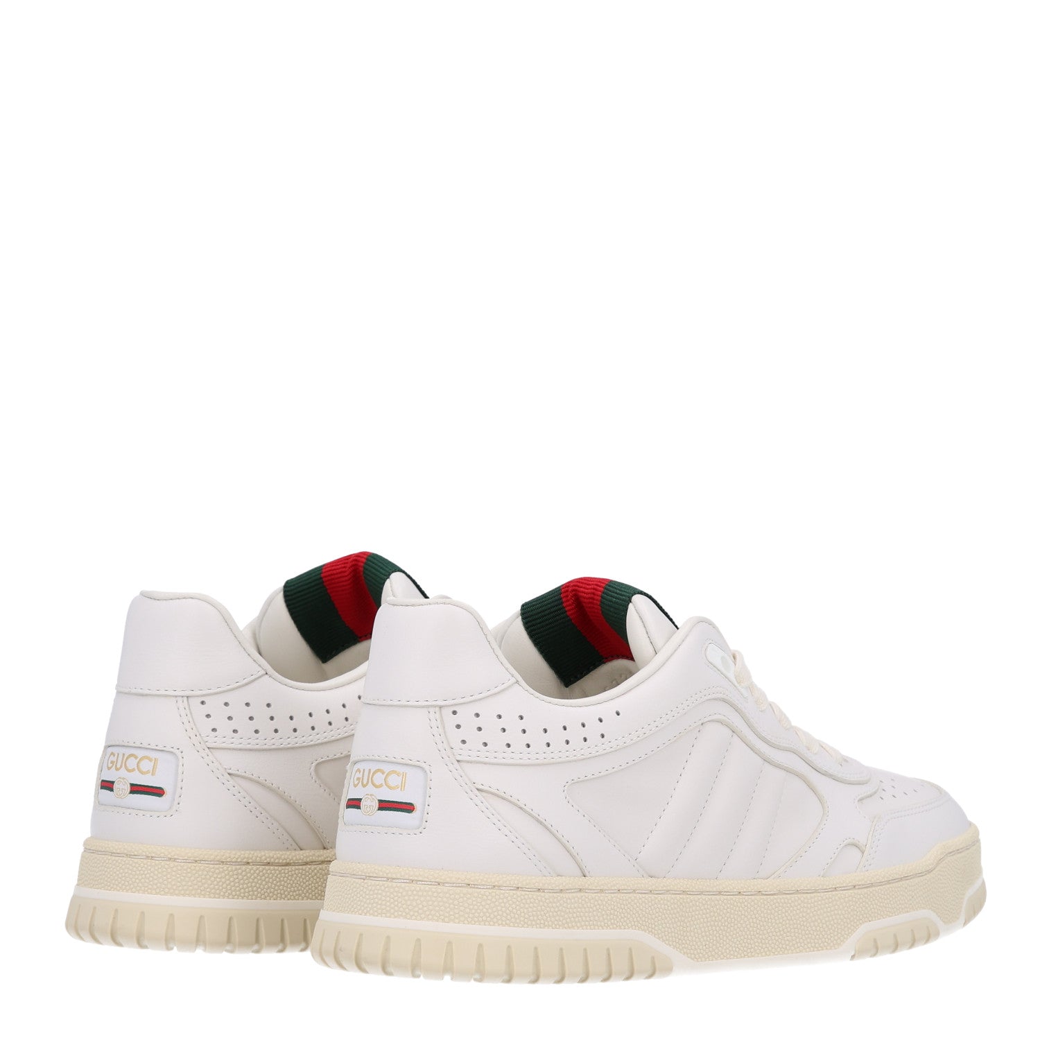 Calfskin Suede Womens Re-Web Sneakers 38.5 White Red