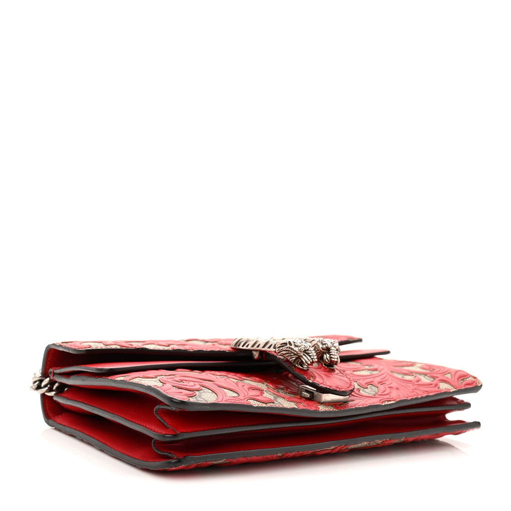 GG Supreme Monogram Arabesque Dionysus Shoulder Bag Hibiscus Red