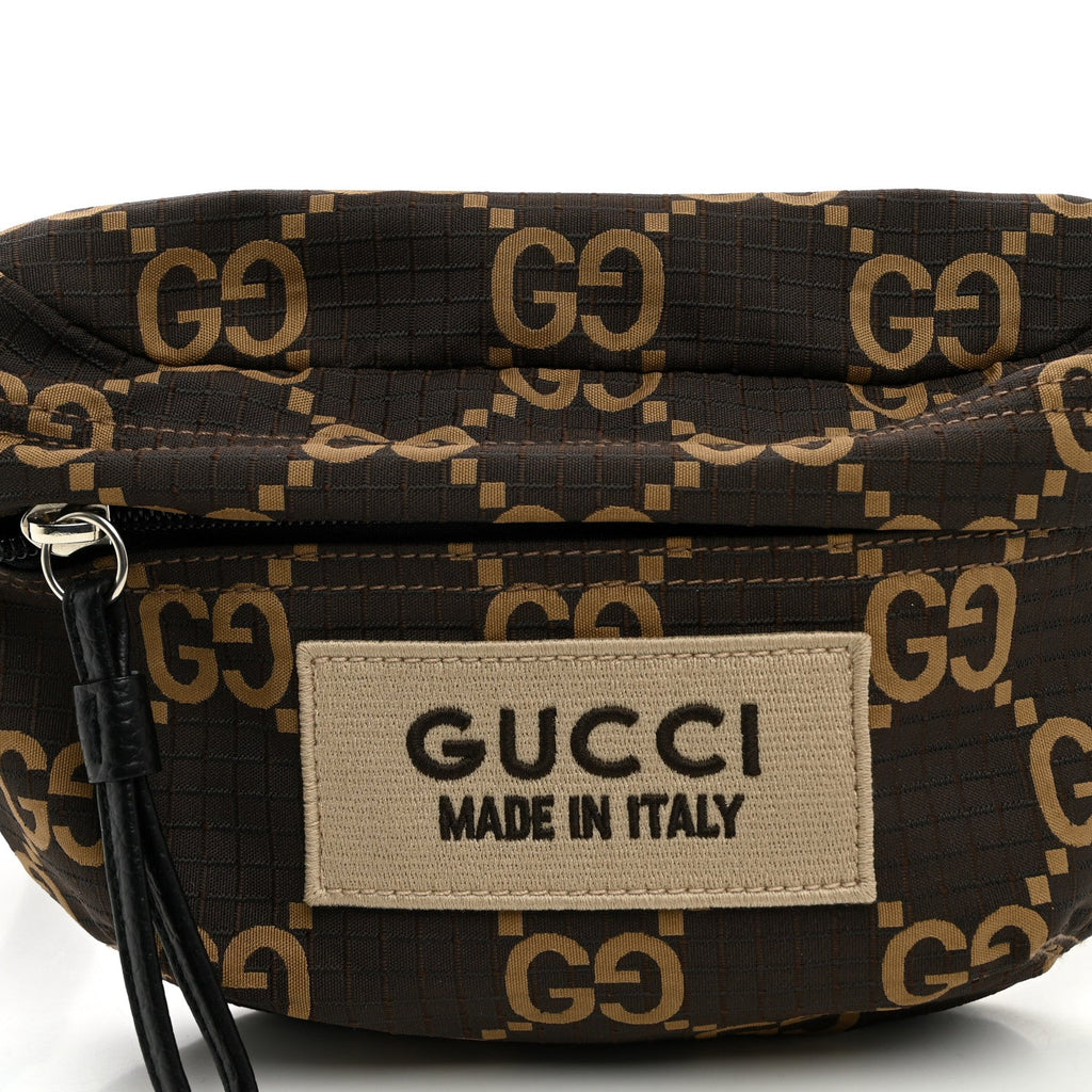 Recycled Polyester Monogram Jumbo GG Belt Bag Ebony Beige