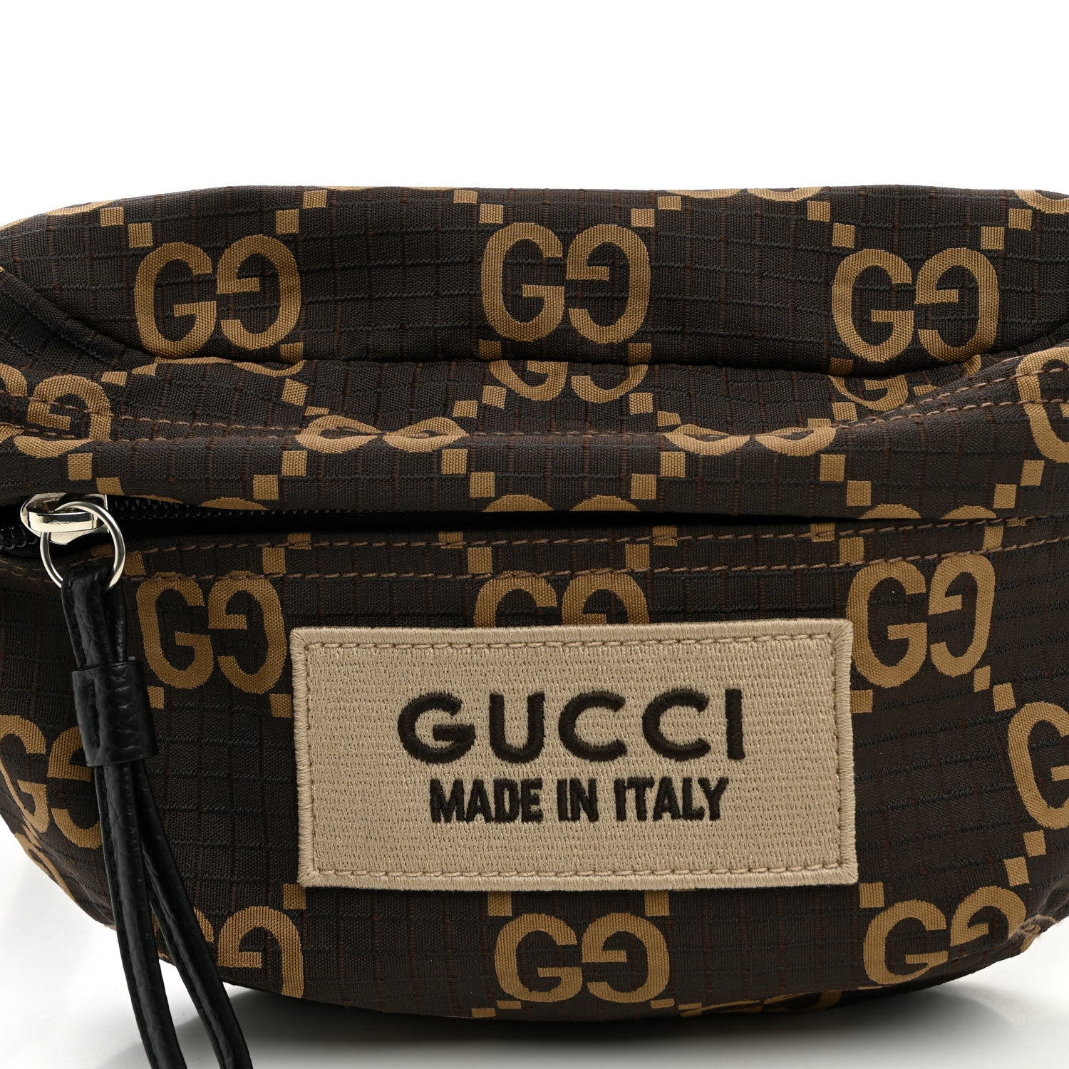 Recycled Polyester Monogram Jumbo GG Belt Bag Ebony Beige