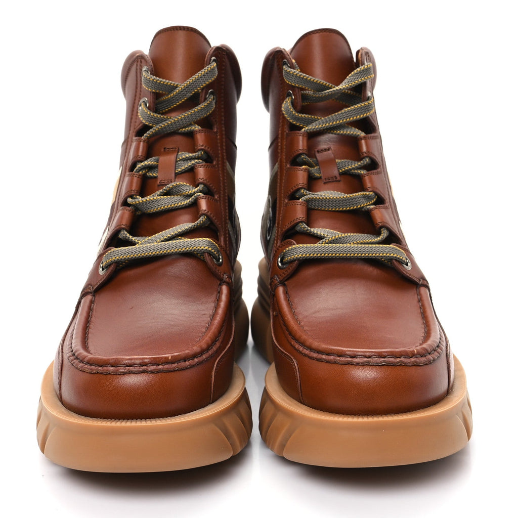 Quebec Calfskin Web Mens Interlocking G Lace Up Combat Up Combat Boots 8 Cuir Mystic White Ebony Beige