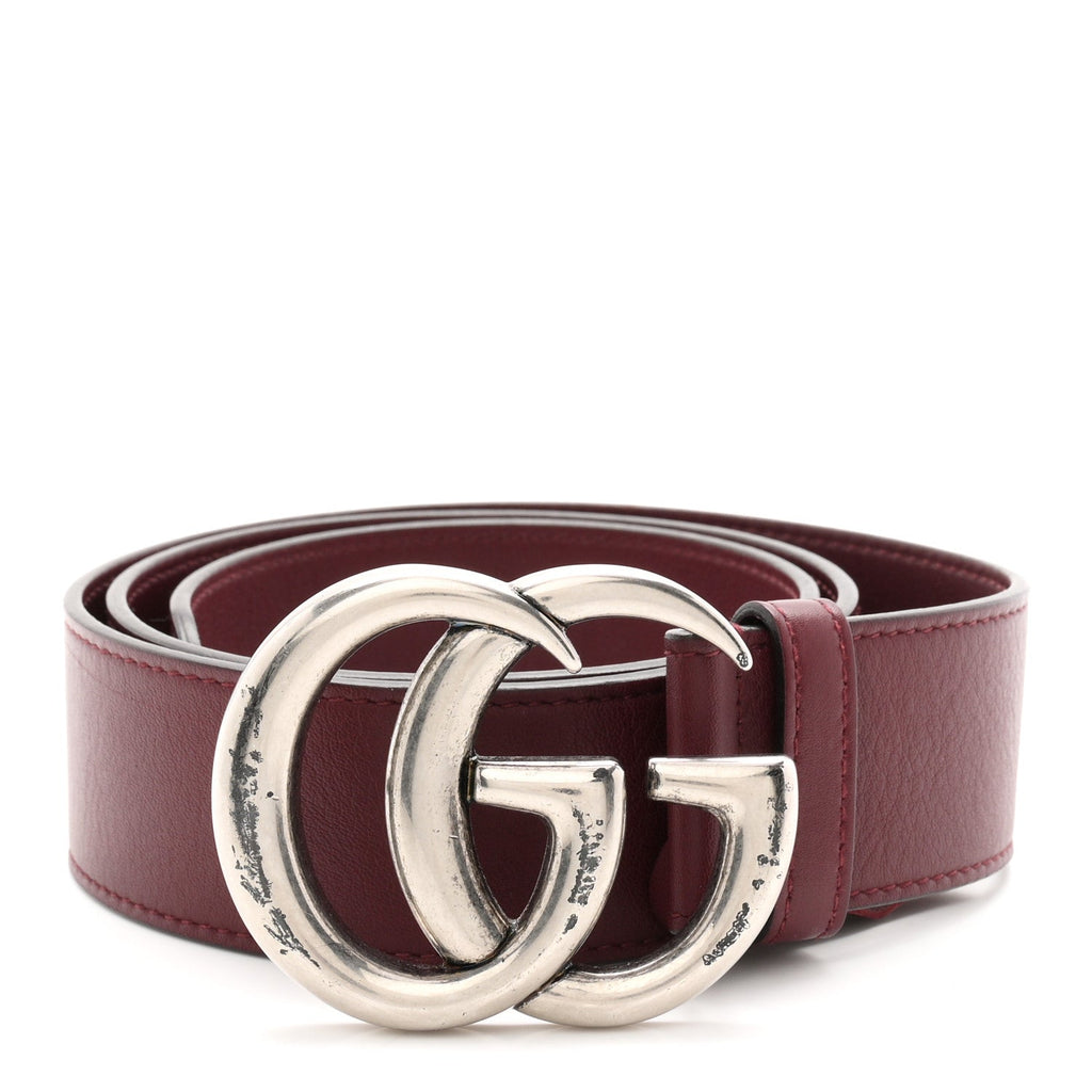 Moon Calfskin Nickel Double G 40mm Belt 85 34 Strong Red
