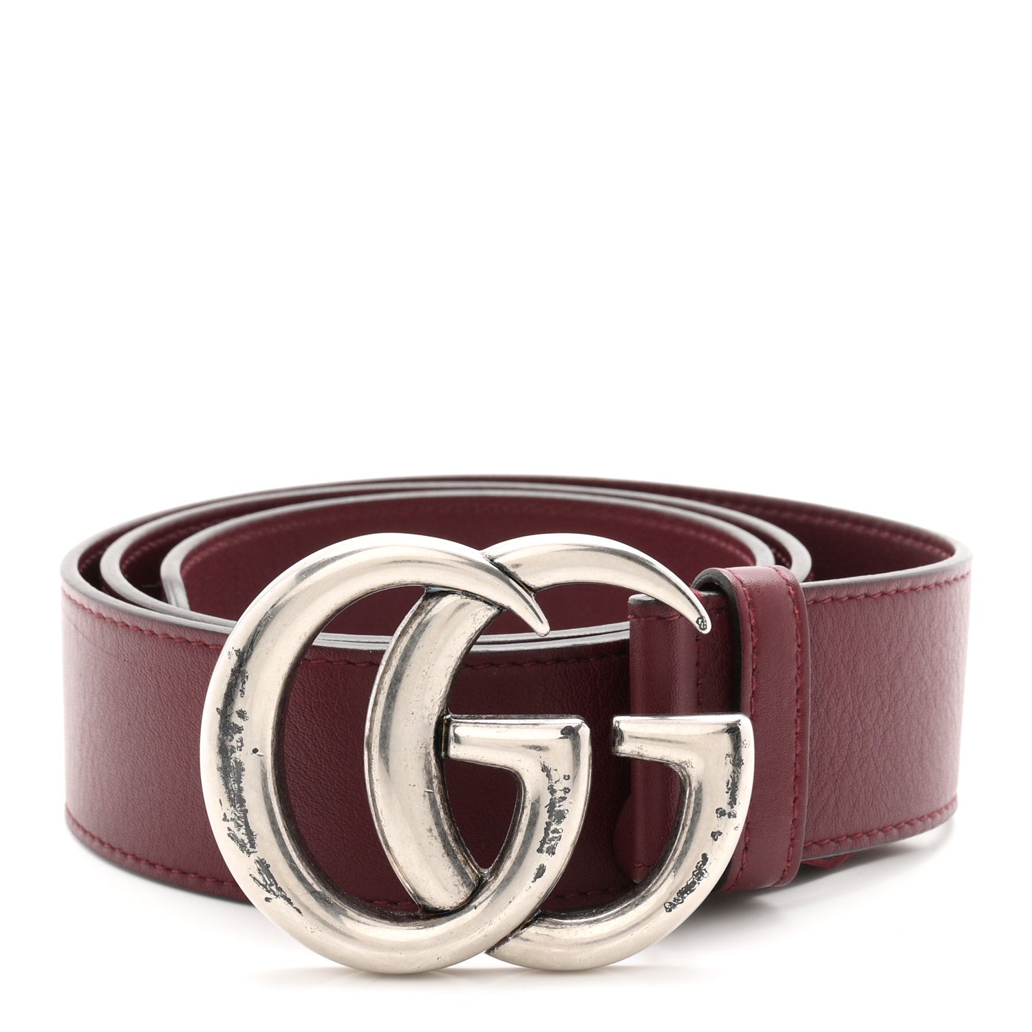 Moon Calfskin Nickel Double G 40mm Belt 85 34 Strong Red