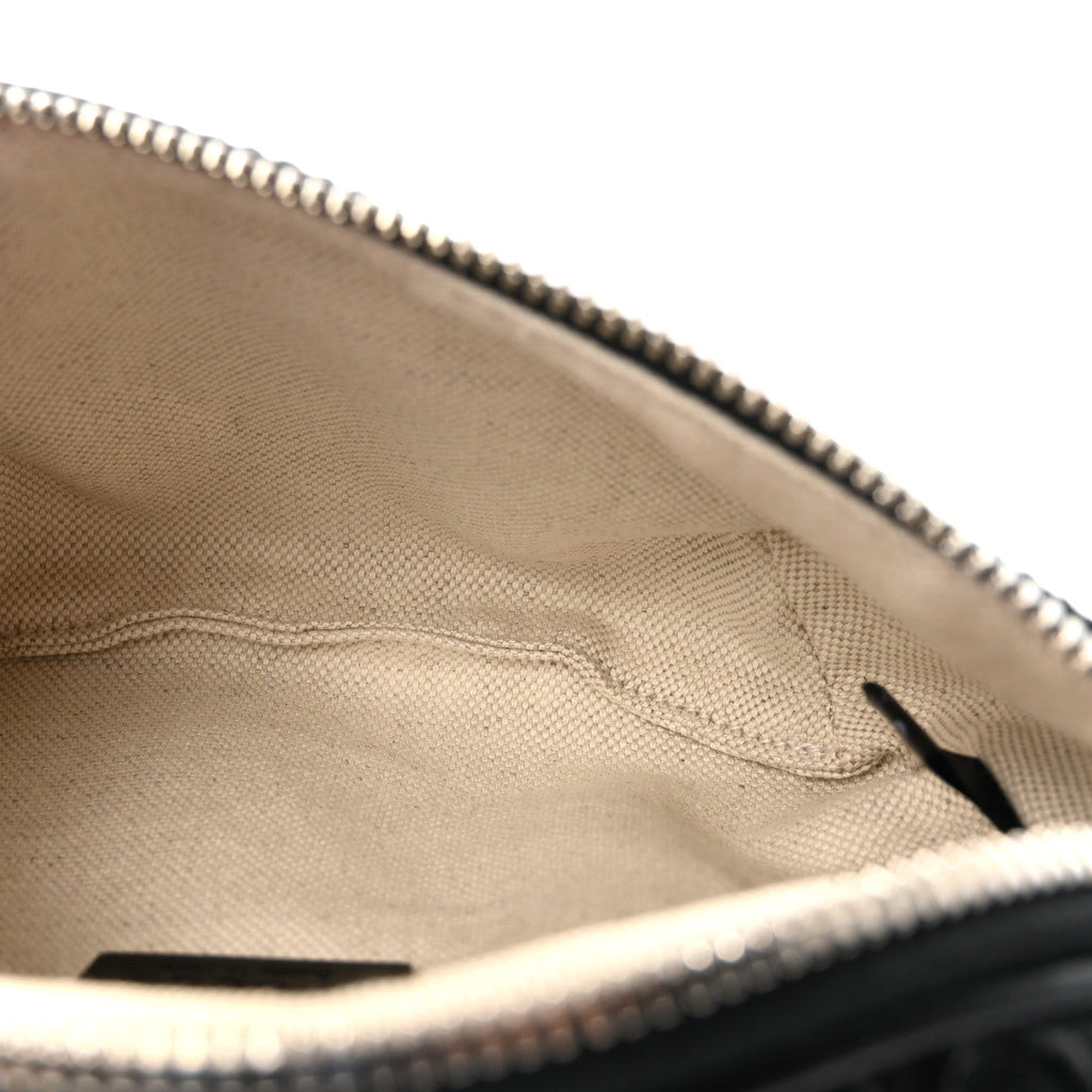 Calfskin GG Tennis Embossed Belt Bag Black