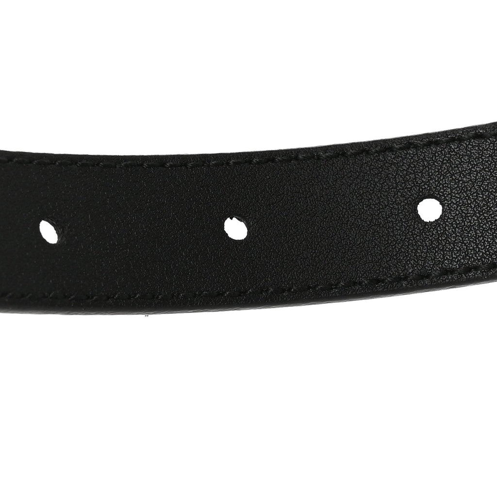Moon Calfskin Pearl Double G 20mm Belt 85 34 Black Cream