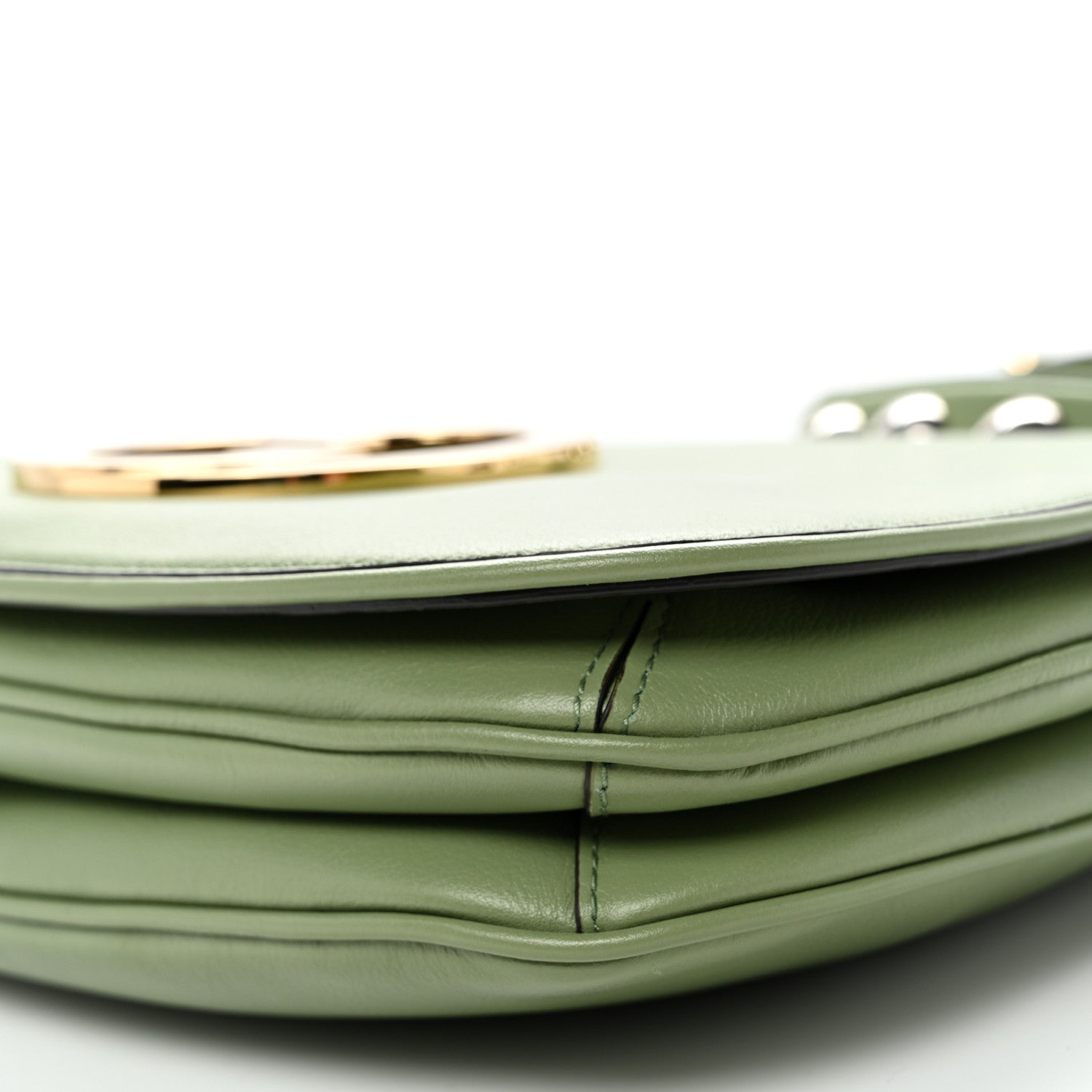 Roxy Calfskin Web Medium Blondie Top Handle Shoulder Flap Bag Salamander Green