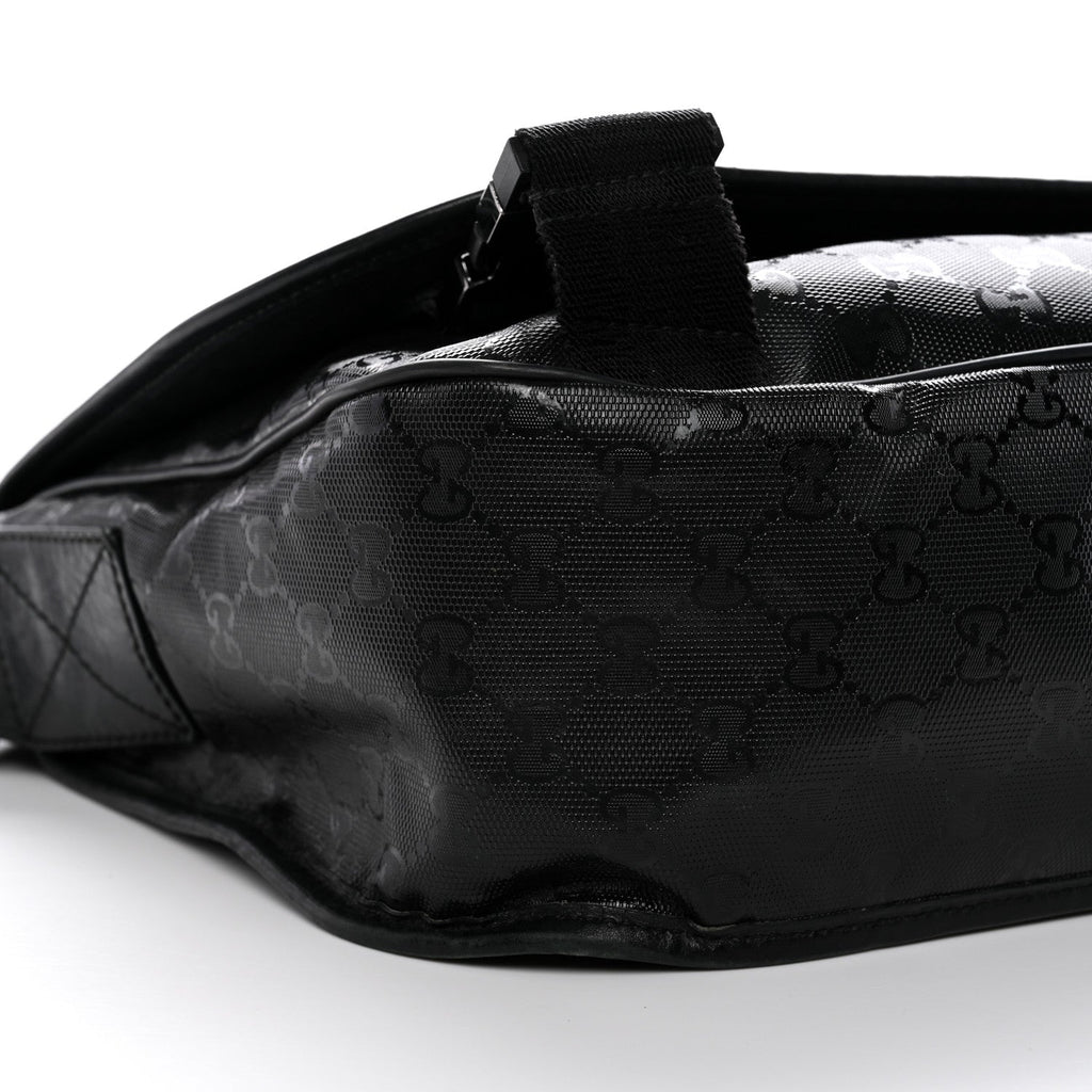 Imprime Monogram Medium Double Buckle Flap Messenger Bag Black