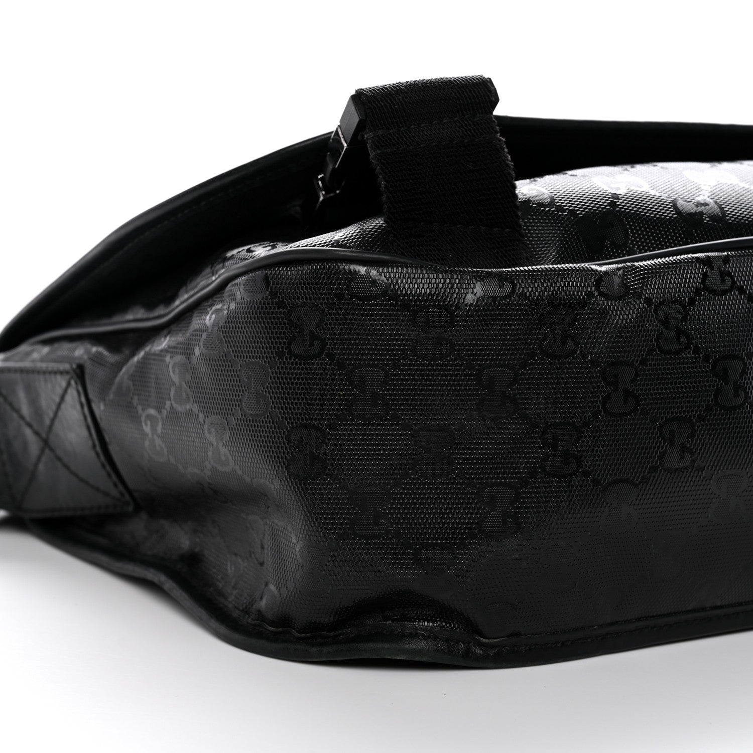 Imprime Monogram Medium Double Buckle Flap Messenger Bag Black
