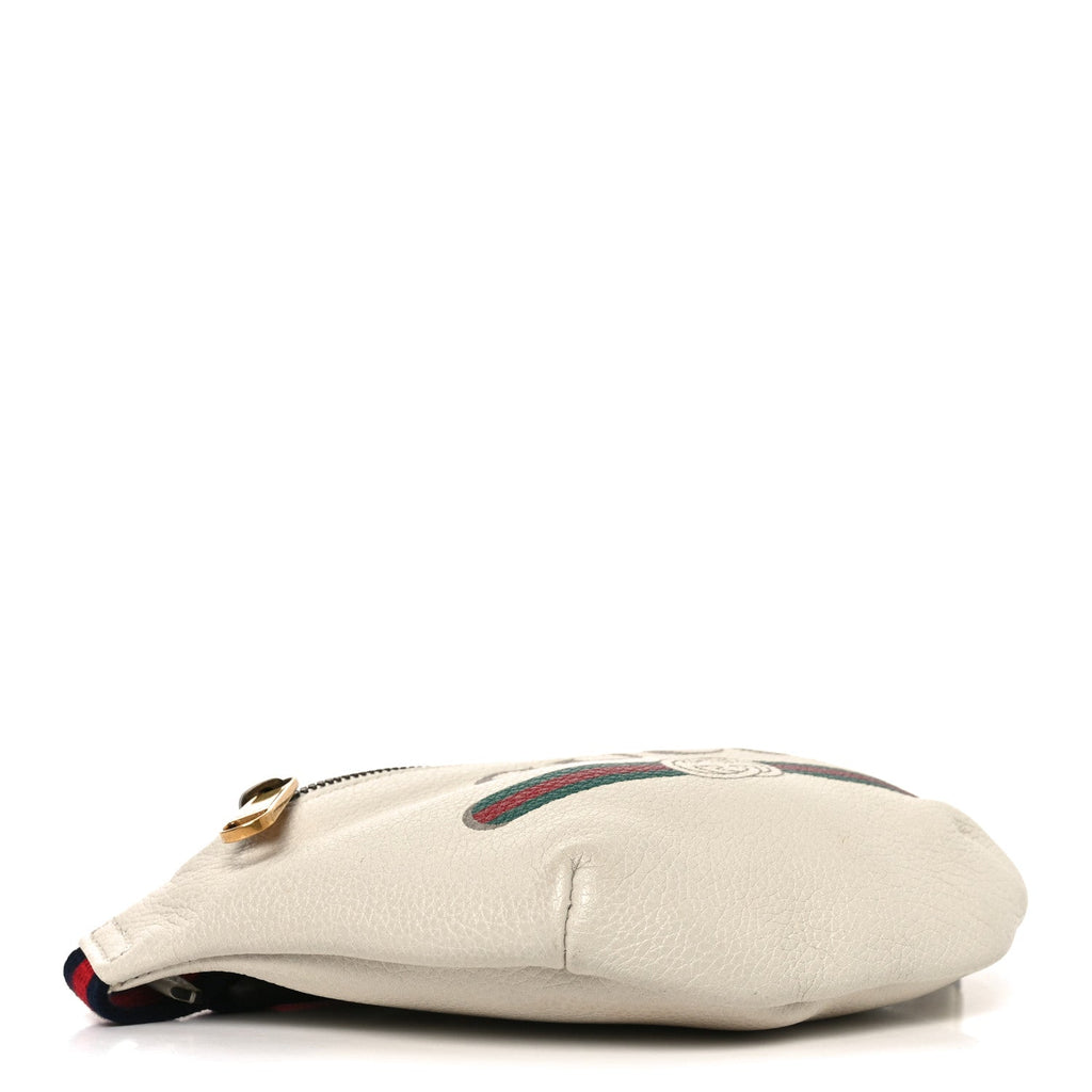 Grained Calfskin Small Logo Belt Bag White