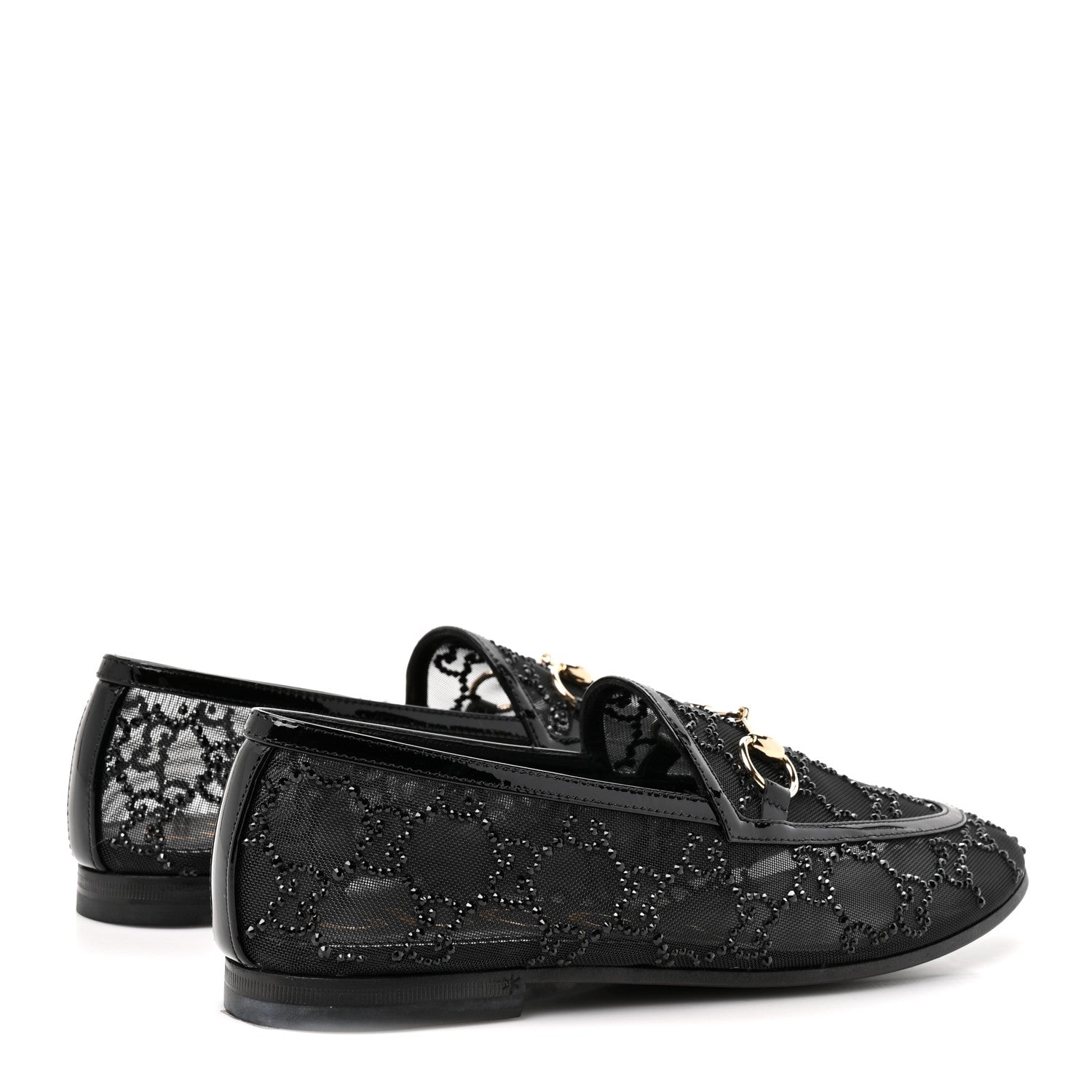 Tela Retino Kid Scamosciato Crystal GG Monogram Jordaan Loafer 35.5 Black