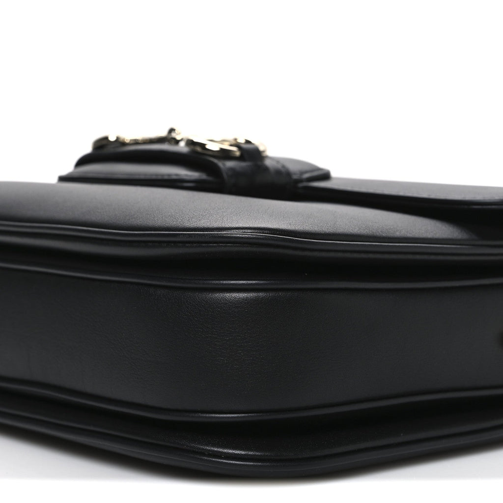 Ciny Lux Calfskin Horsebit 1955 Soft Small Shoulder Bag Black