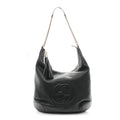 Pebbled Calfskin Medium Soho Chain Hobo Black