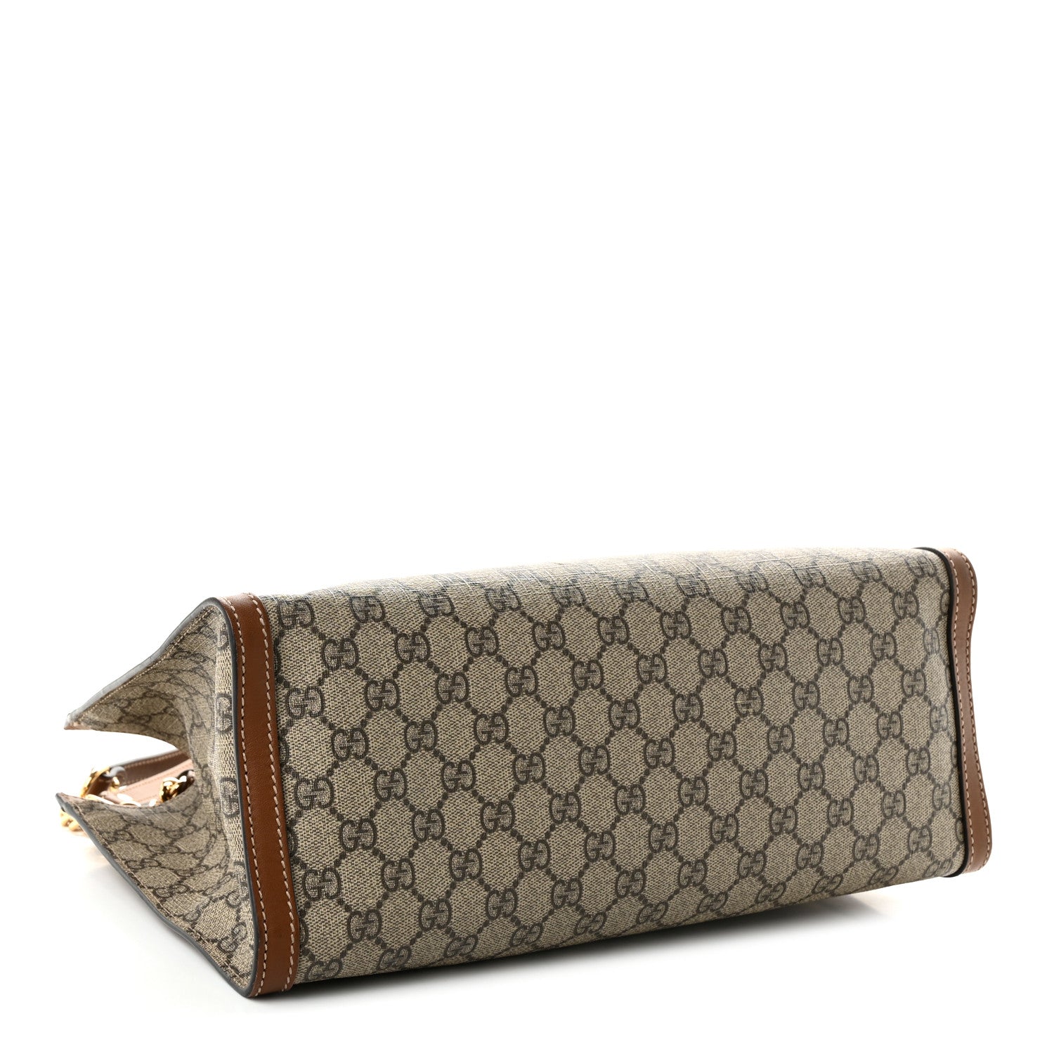 GG Supreme Monogram Medium Padlock Tote Beige Cuir