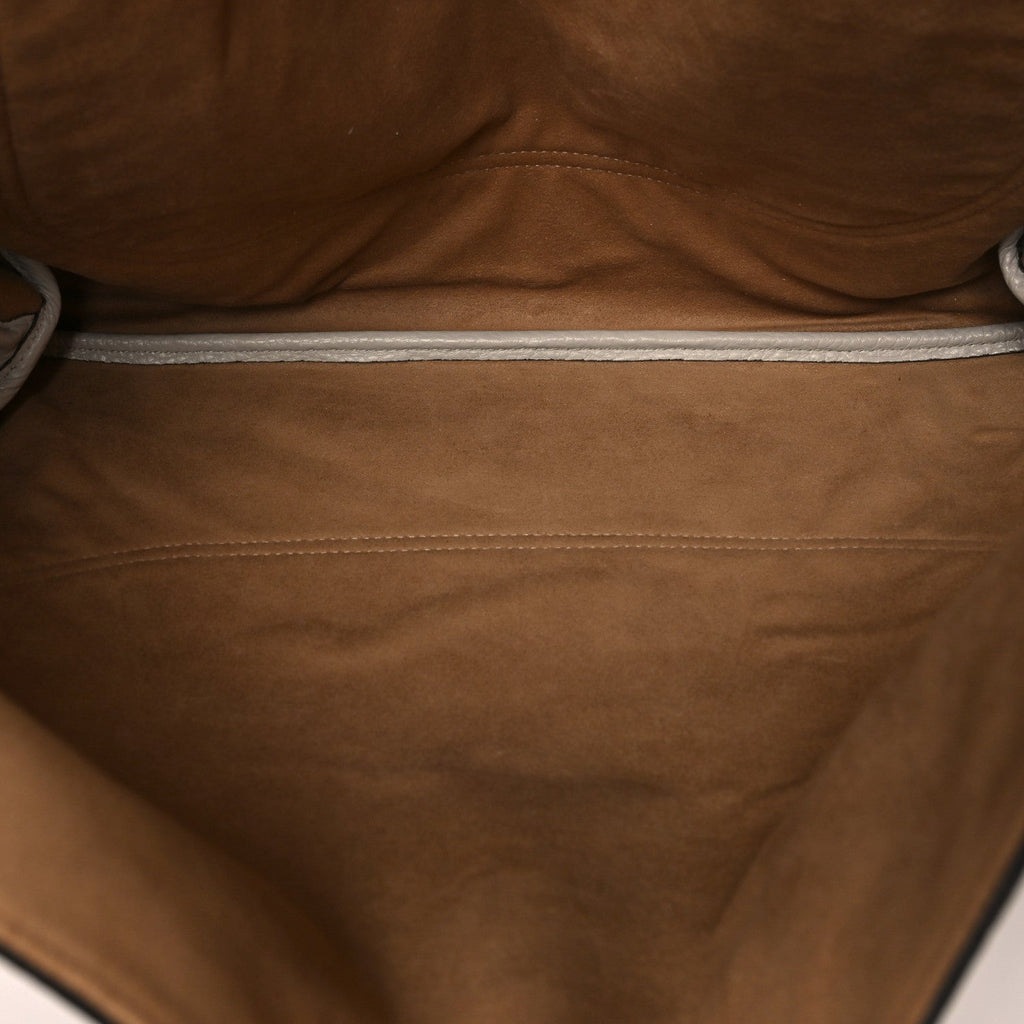 Grained Calfskin Softbit Maxi Shoulder Bag Taupe