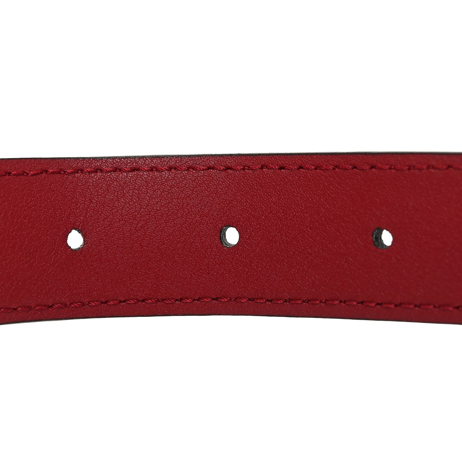 Efesto Leather Horsebit 25mm Belt 80 32 New Cherry Red