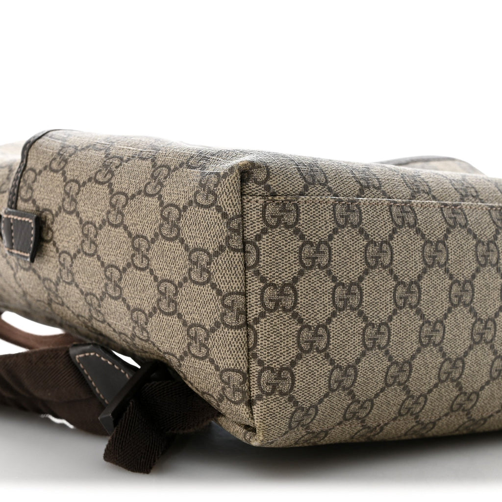 GG Supreme Monogram Margaux Calfskin Childrens Day Backpack Beige Ebony Cocoa Dark Chocolate