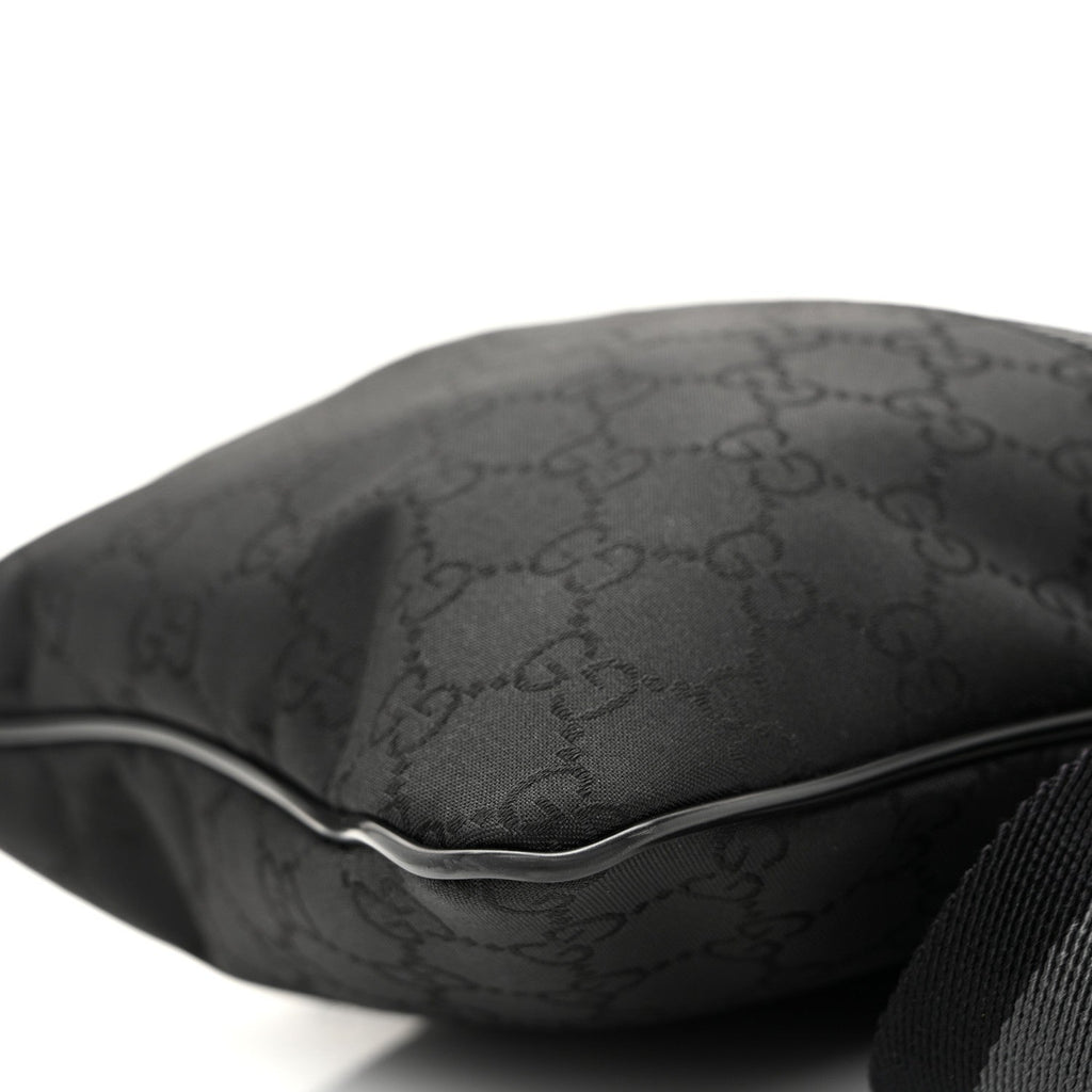Nylon Monogram Mini Flat Messenger Bag Black