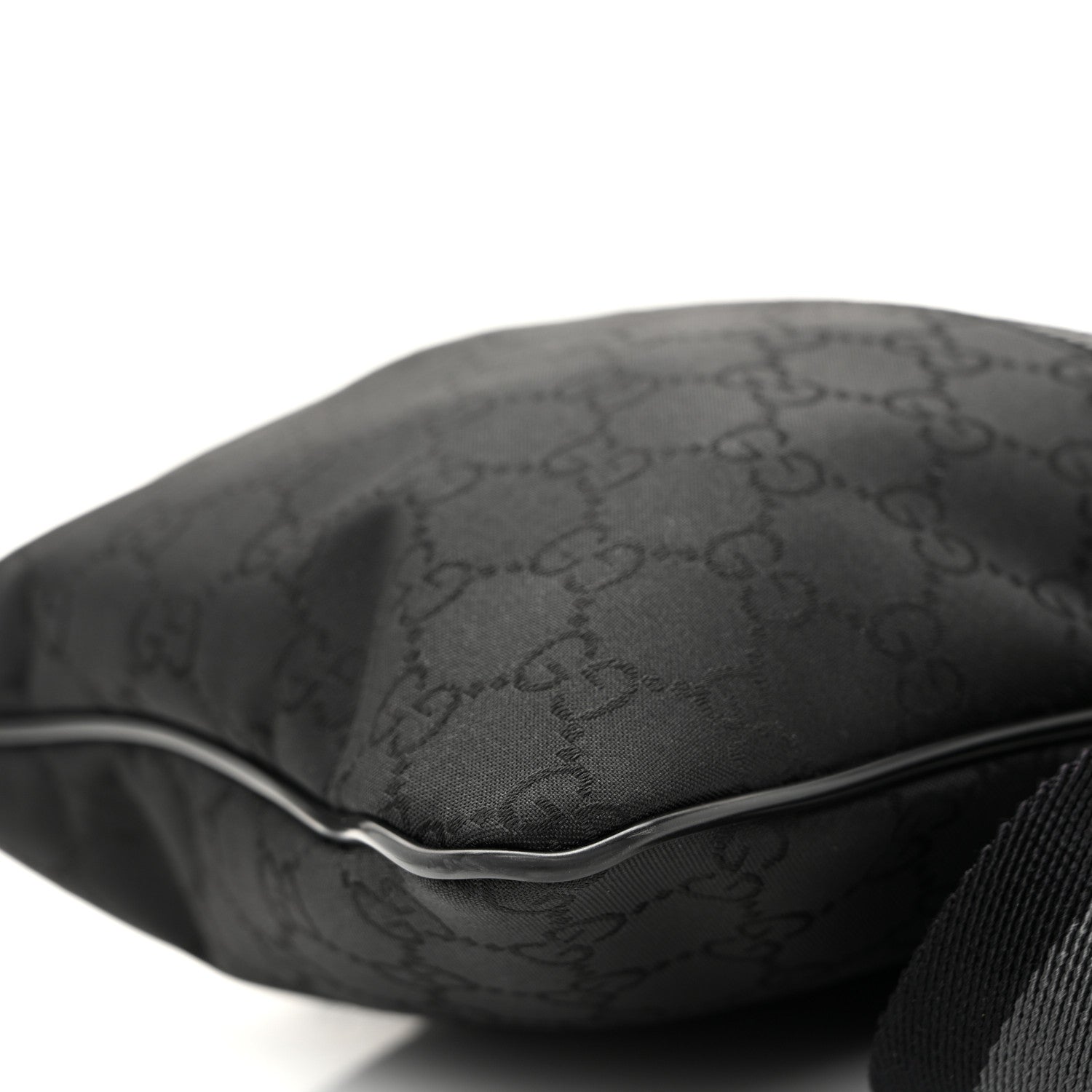Nylon Monogram Mini Flat Messenger Bag Black