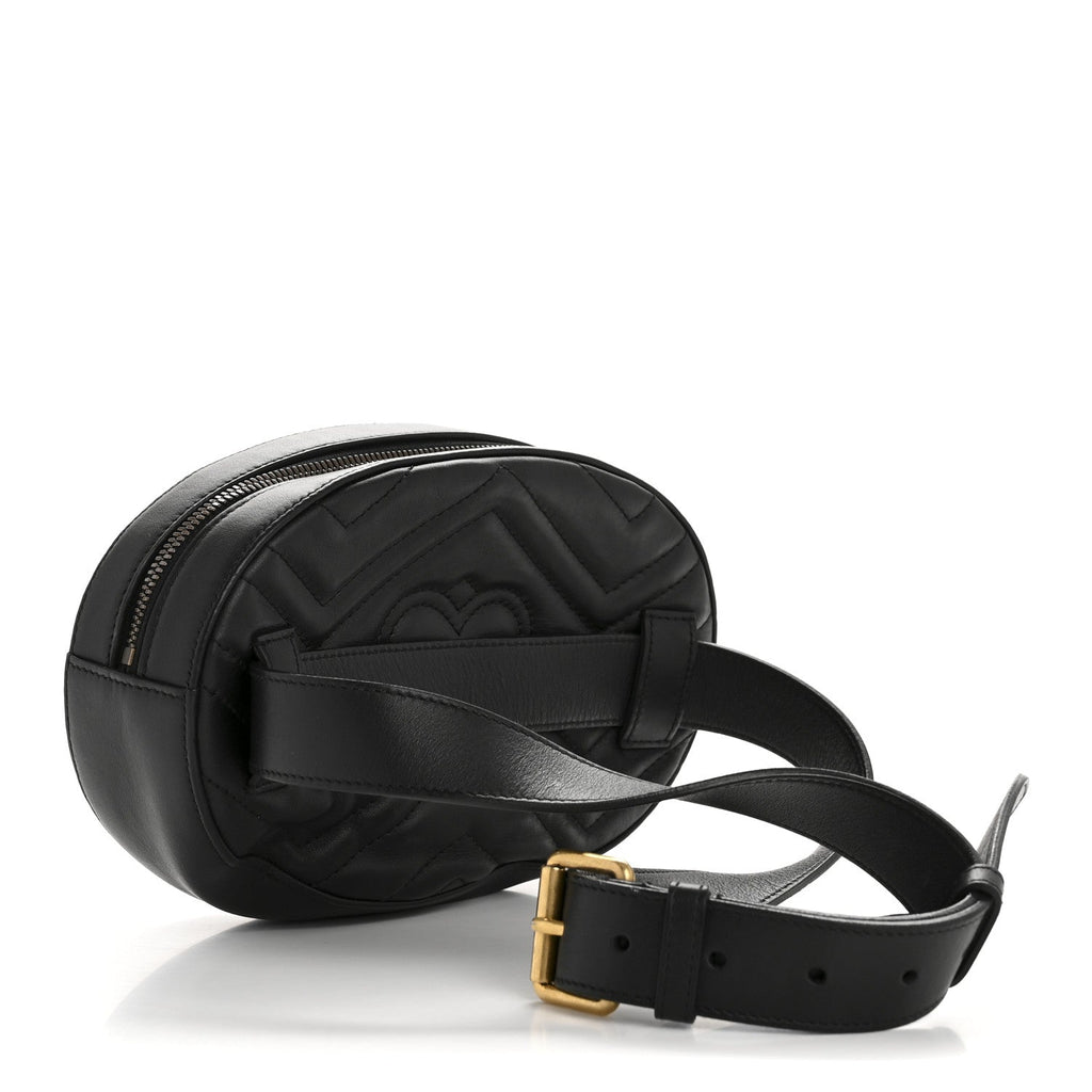 Calfskin Matelasse Animal Studs GG Marmont Belt Bag 85 34 Black