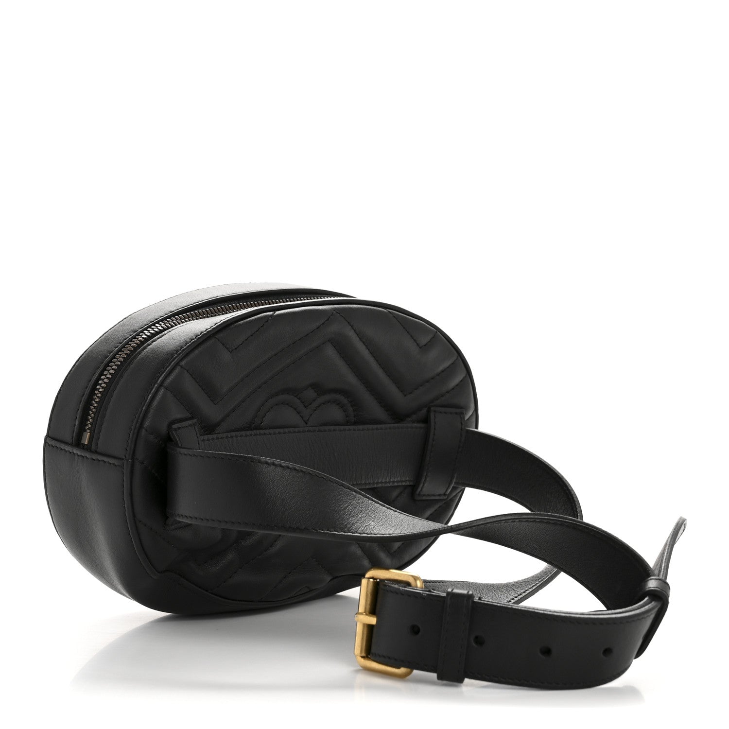 Calfskin Matelasse Animal Studs GG Marmont Belt Bag 85 34 Black