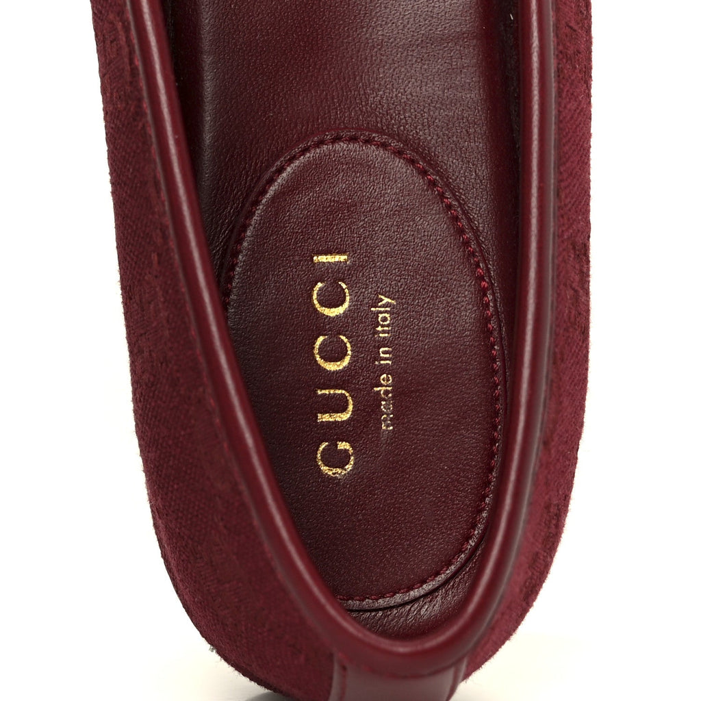 GG Monogram Horsebit Ballet Flats 37.5 Rosso Ancora