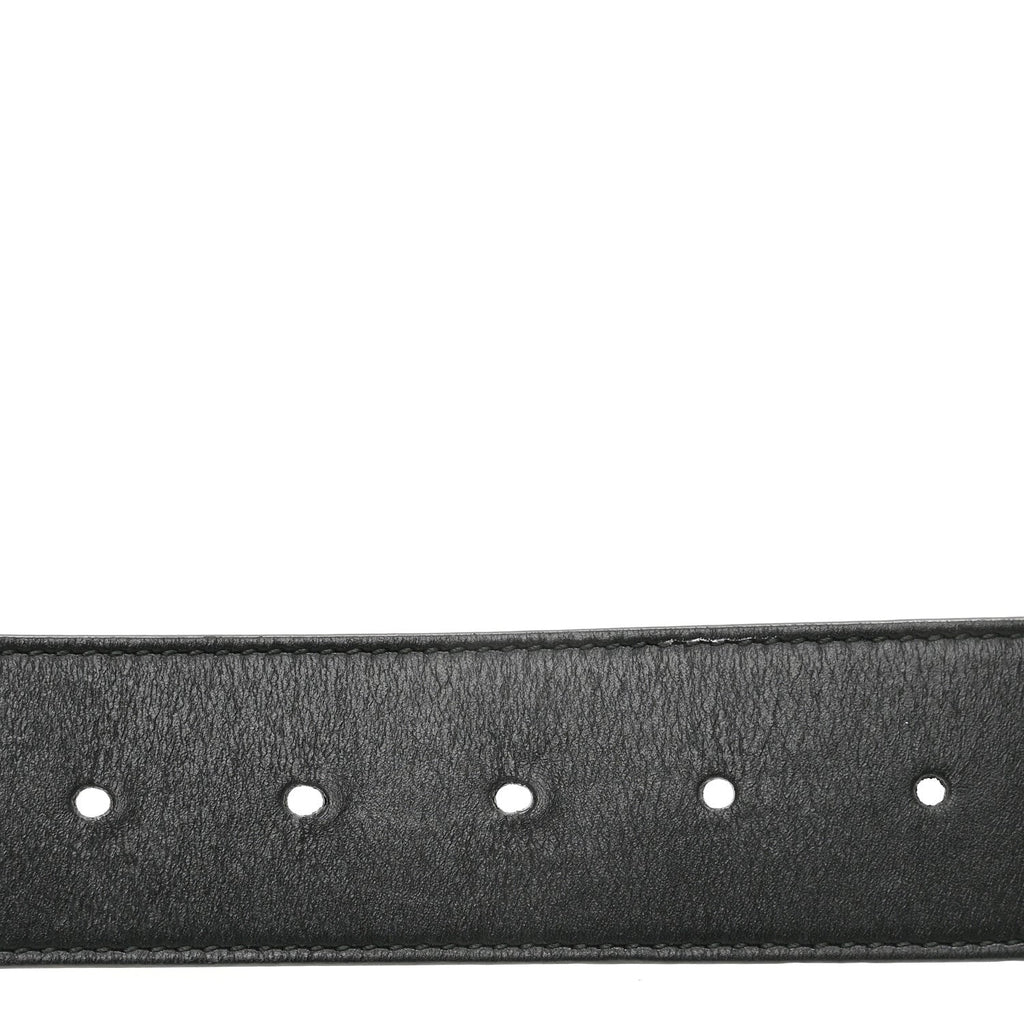 Moon Calfskin Pearl Double G 40mm Belt 80 32 Black Cream
