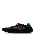 GG Suede Monogram Crystal Web Womens Sneakers 36 Black