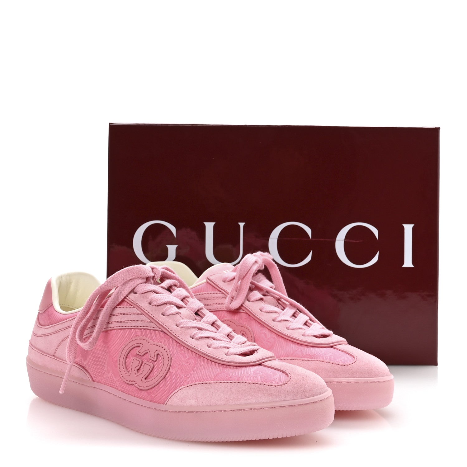 Suede Sweet GG Monogram Womens G75 Sneakers 39 Butterfly Pink