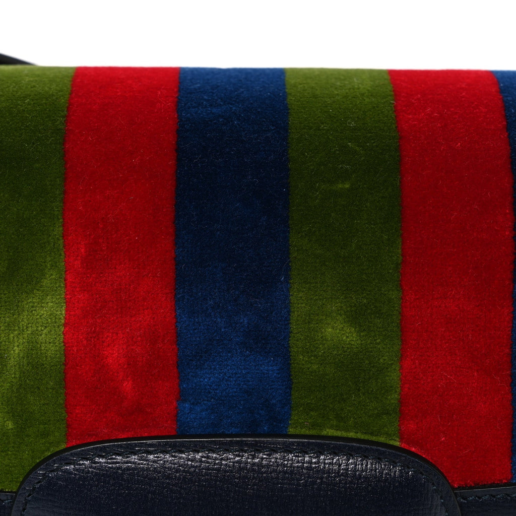 Velvet Azalea Calfskin Baiadera Stripe Horsebit 1955 Shoulder Bag Multicolor