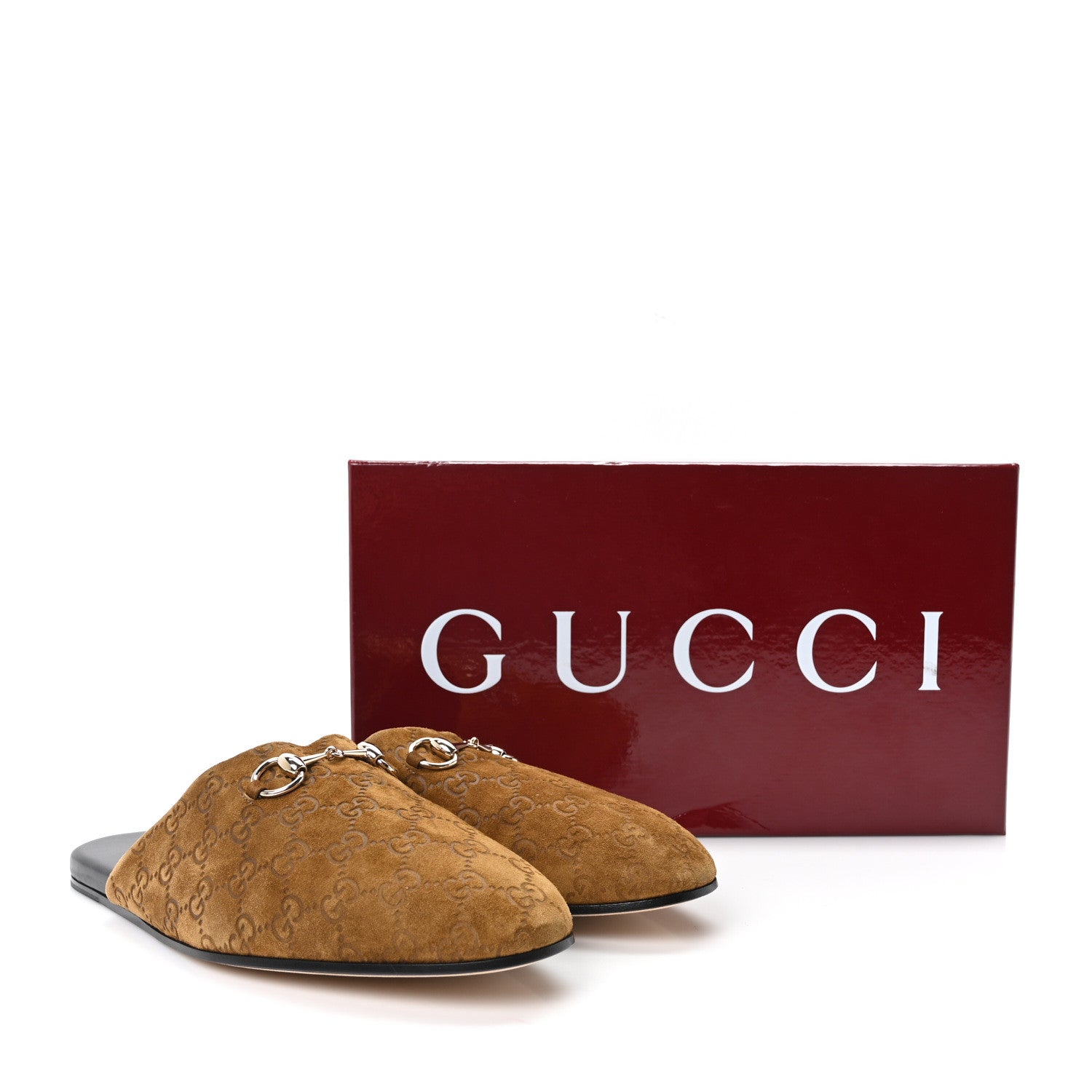 Suede Cachemire Monogram Mens Princetown Slippers 10 Pepper Brown