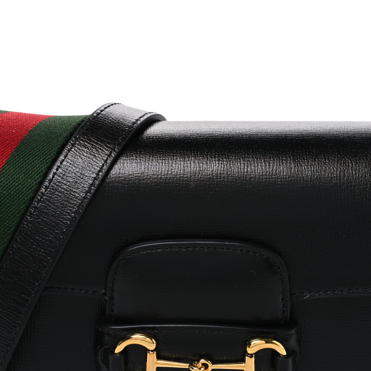 Azalea Calfskin Web Mini Horsebit 1955 Shoulder Bag Black