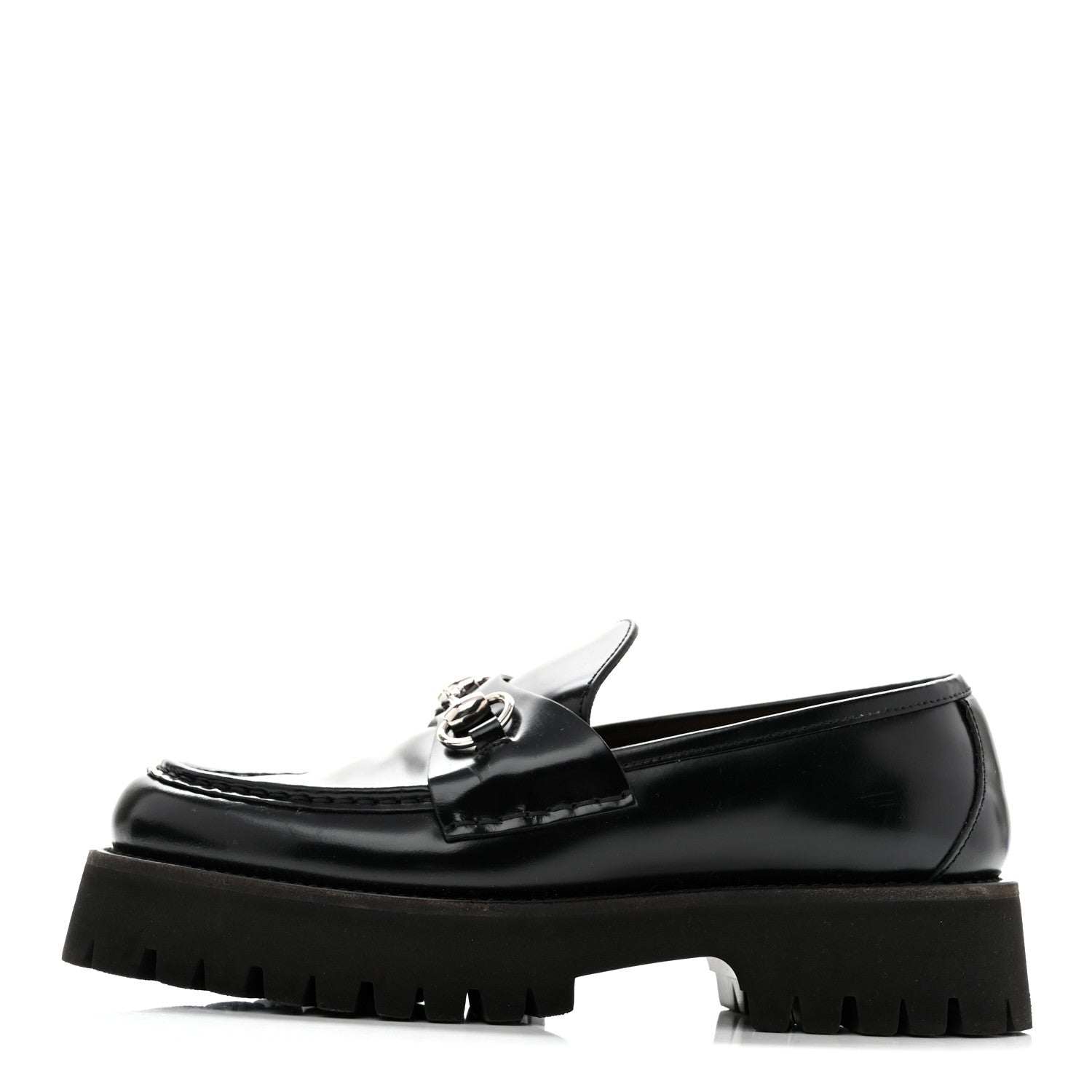 Cordovan Lux Womens Horsebit 45mm Platform Loafers 38.5 Black